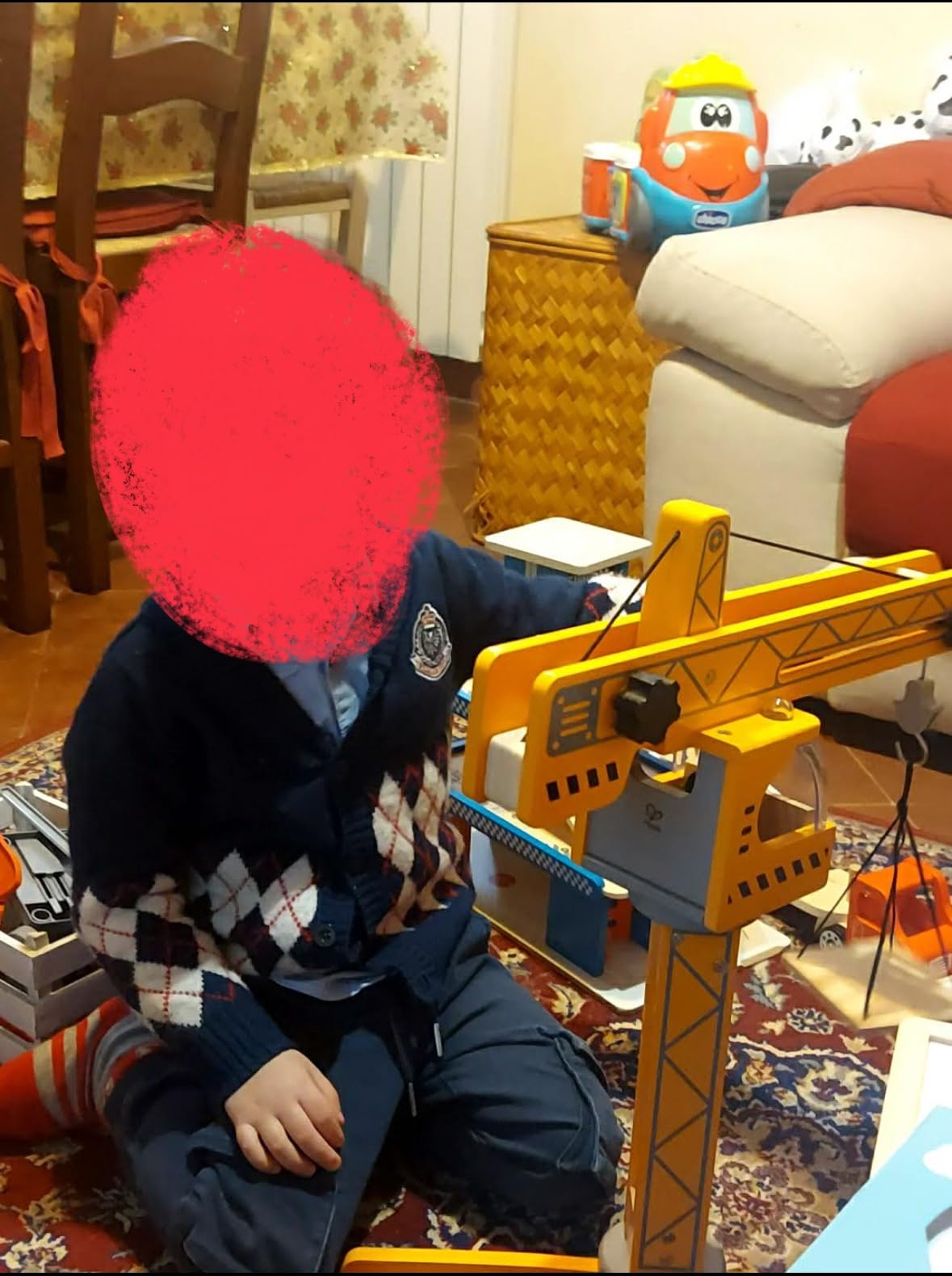 Hape Set Gru cantiere giocattolo mobile in legno