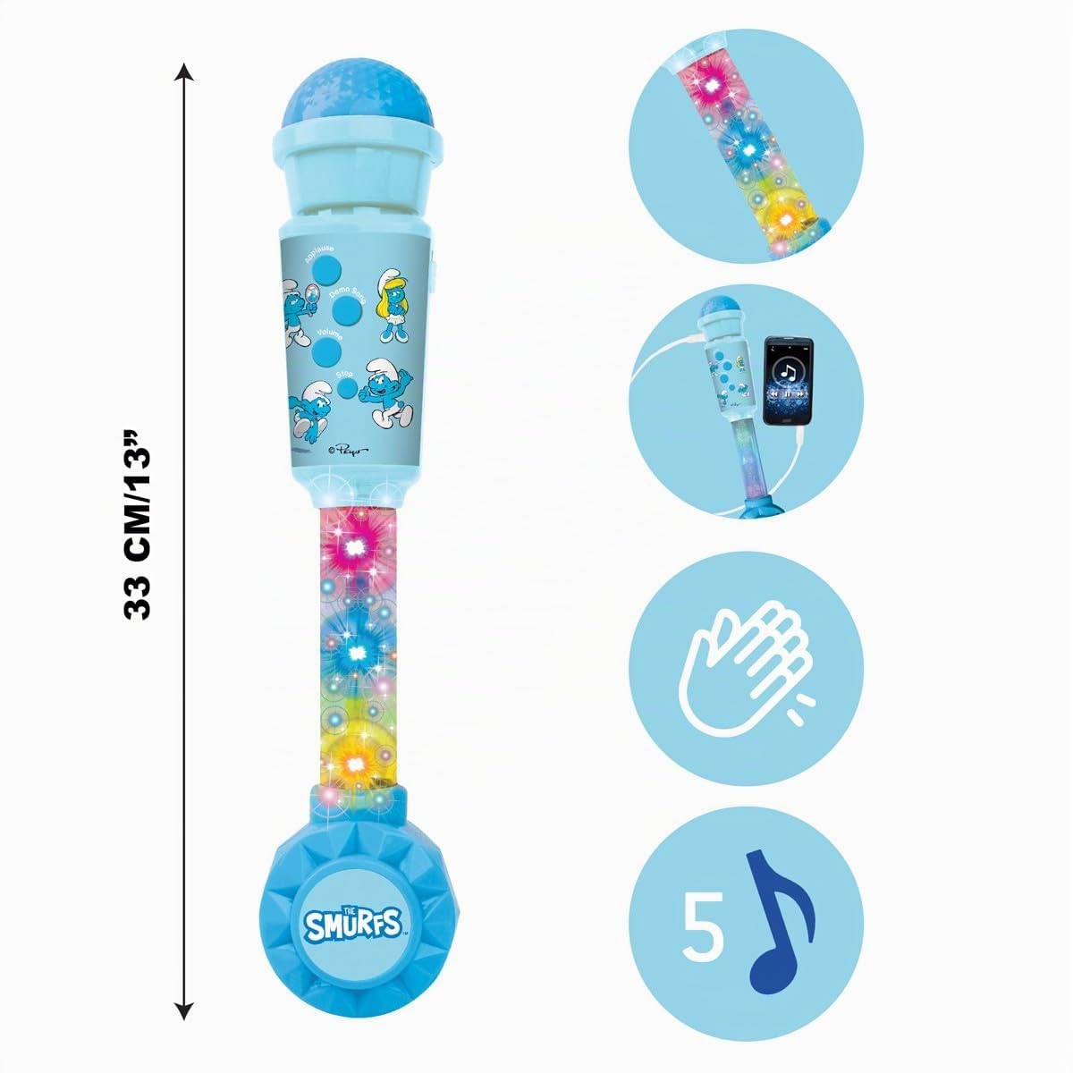 Lexibook Puffi MIC90SF microfono luminoso blu aux-in