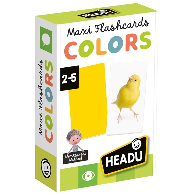 Headu Maxi Flashcards Montessori Colors carte colori 2-5 anni