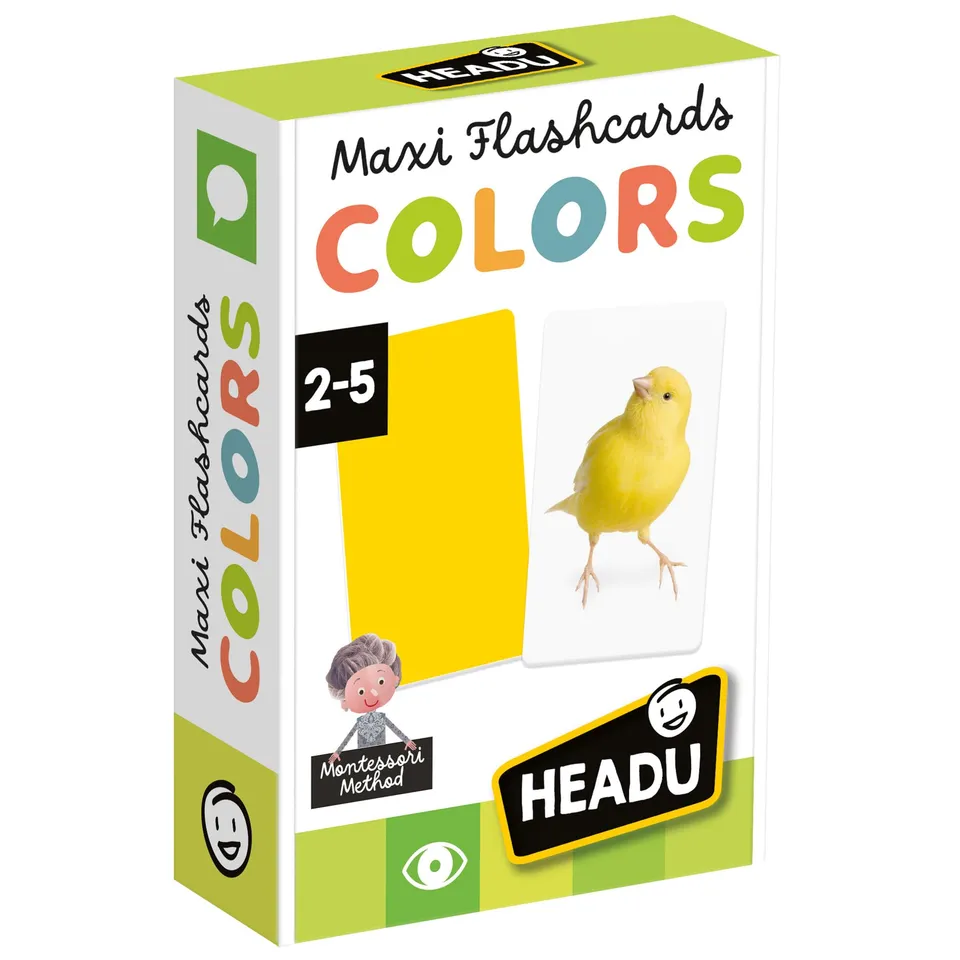 Headu Maxi Flashcards Montessori Colors carte colori 2-5 anni
