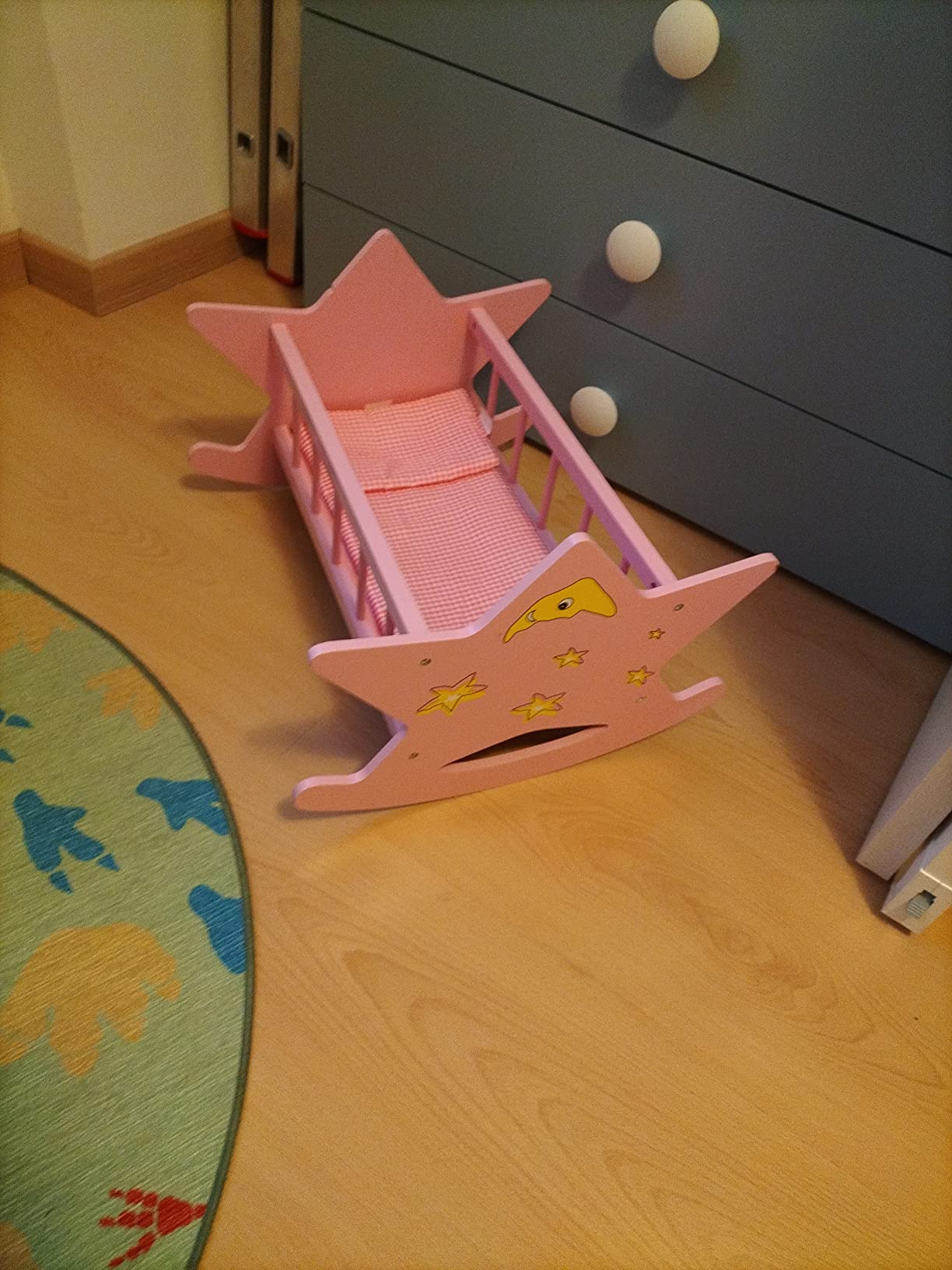 smallfoot Stella culla bambole legno rosa luna e stelle