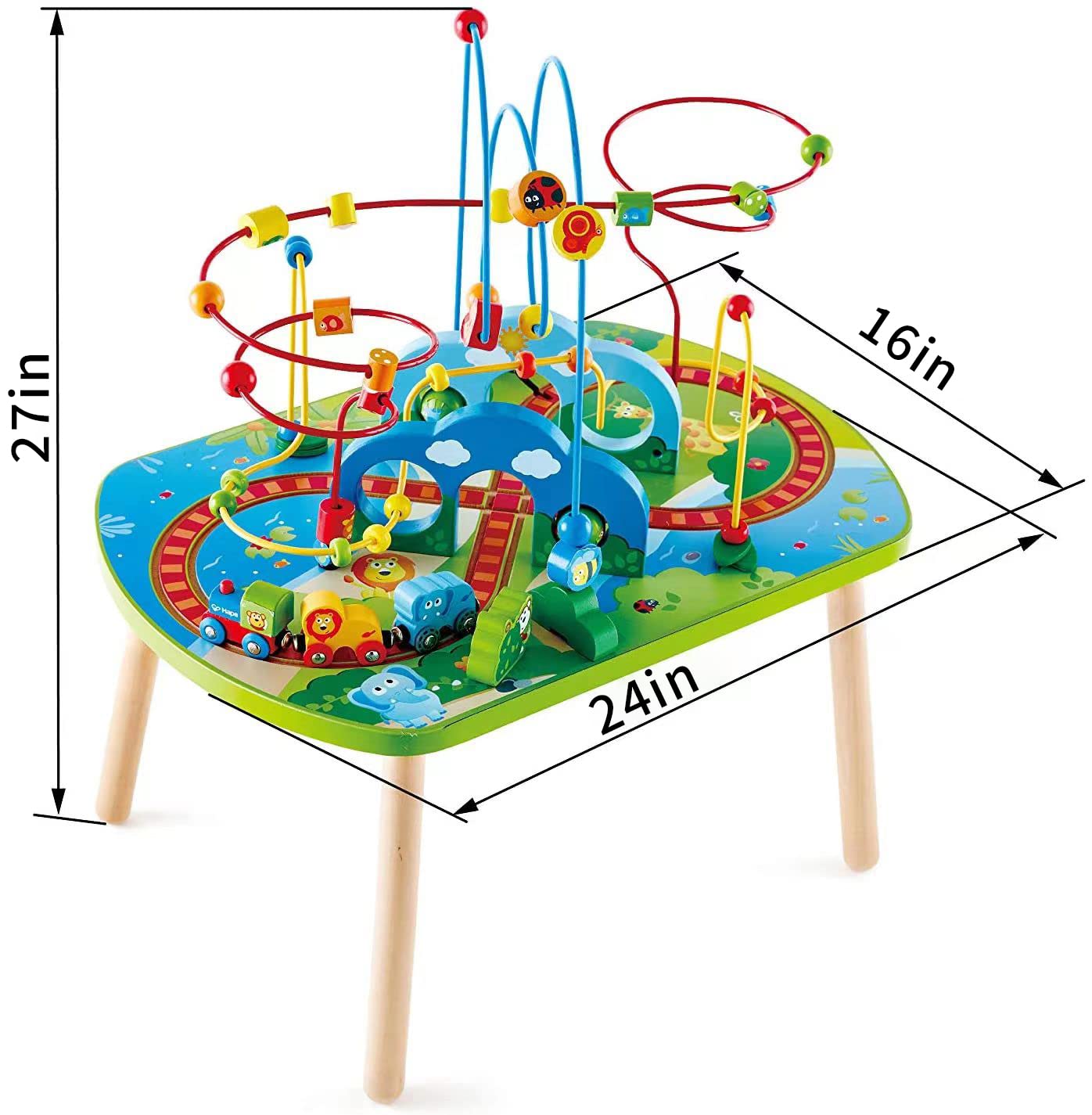 Hape E3824 tavolo treno giungla legno multiattività bimbi
