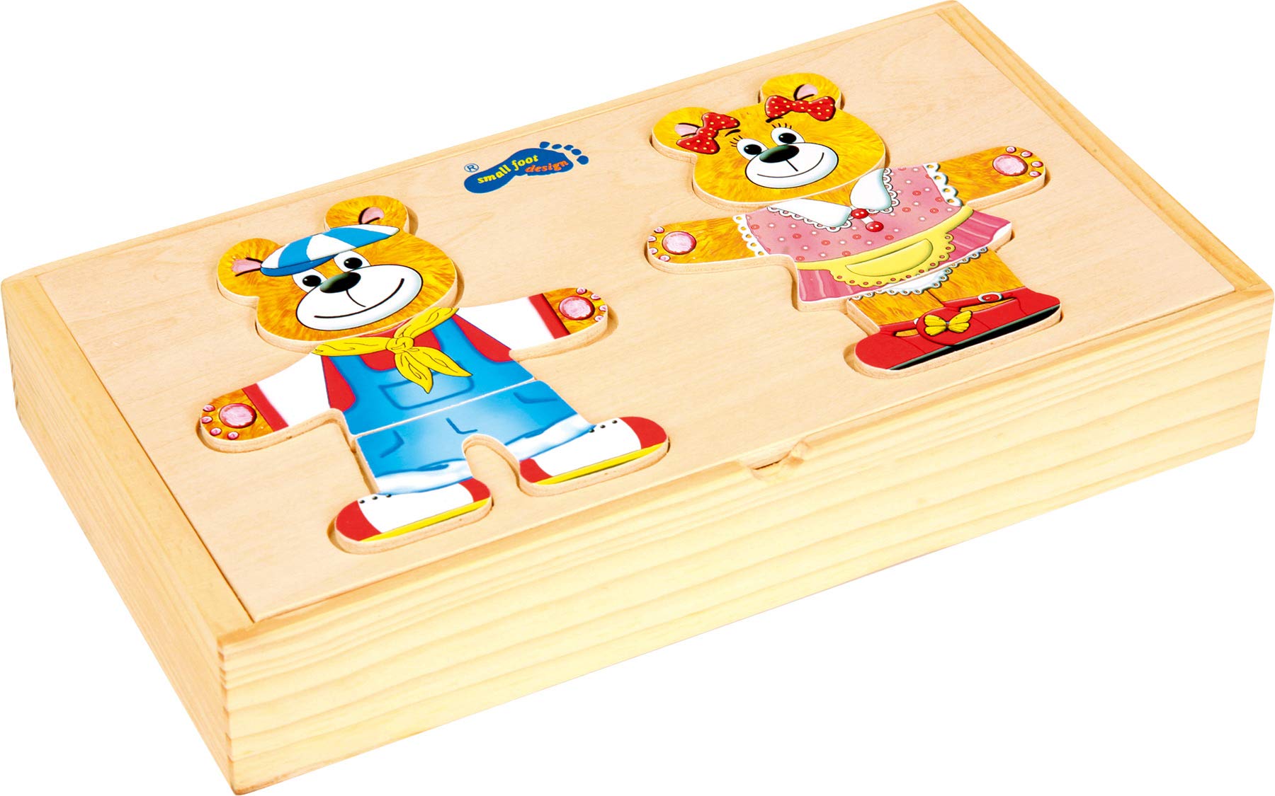 smallfoot 7182 Orsetti da vestire puzzle legno 3 anni creativo