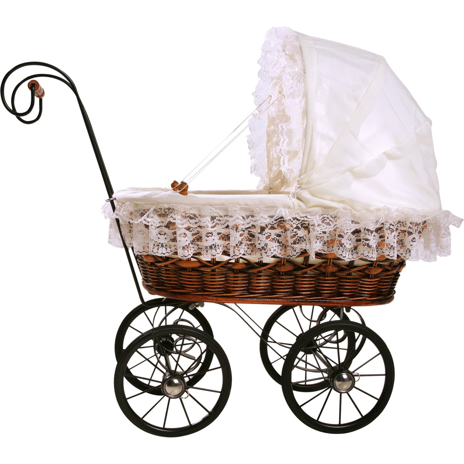 smallfoot 8755 Stile Antico carrozzina bambole legno rattan