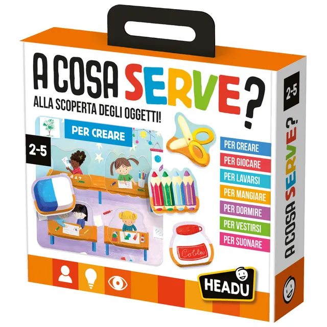 Headu A Cosa Serve gioco scoperta oggetti 2-5 anni autonomia