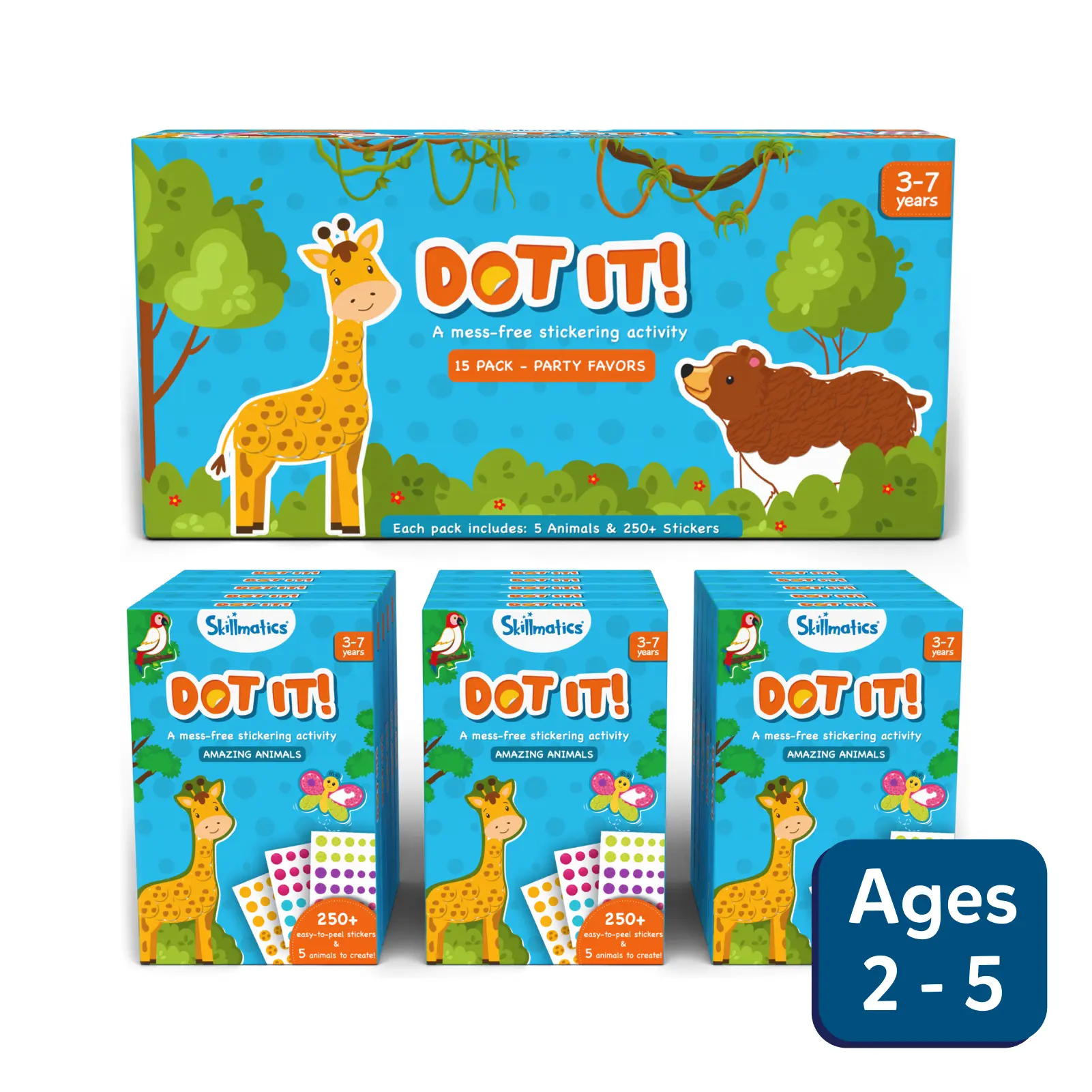 Skillmatics Dot It Animali sticker art 15 pezzi 3-7 anni