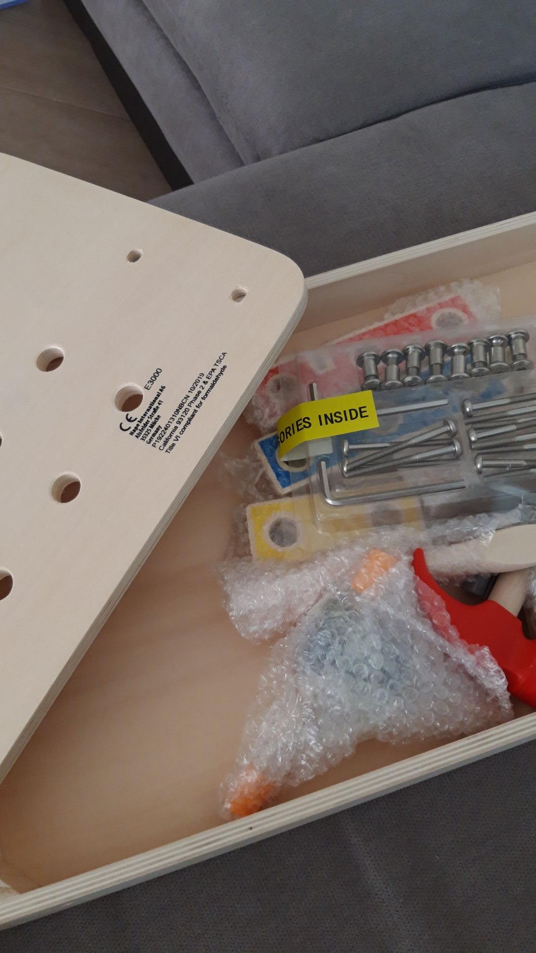 Hape Banco Lavoro legno attrezzi 35 pezzi 3 anni