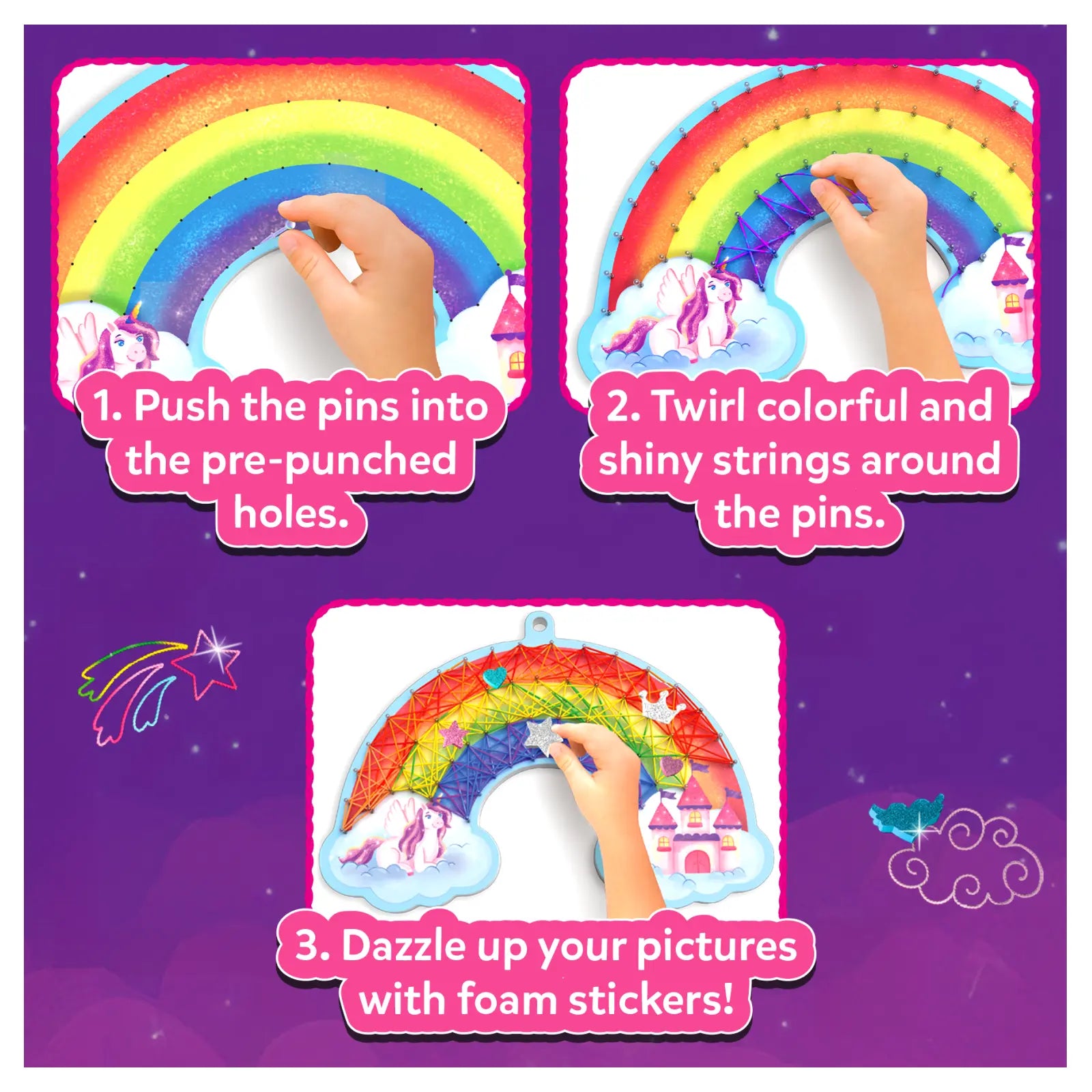 Skillmatics Super Strings Unicorn Magic string art 6-12 anni