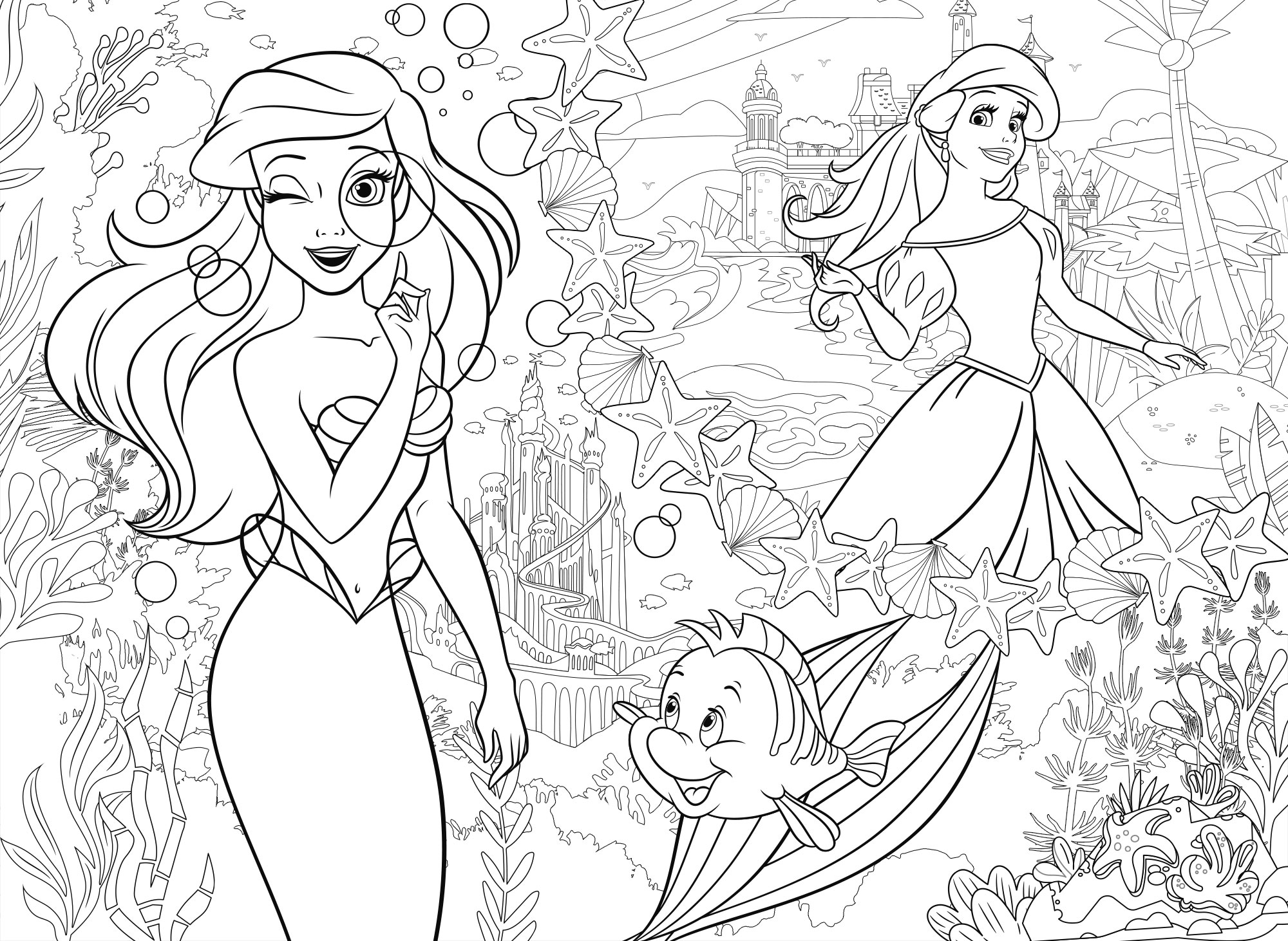 Lisciani Disney Eco-Puzzle Mini DF 48 puzzle 48 pezzi Ariel da colorare