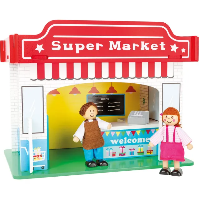 smallfoot 10853 casa supermercato legno con accessori