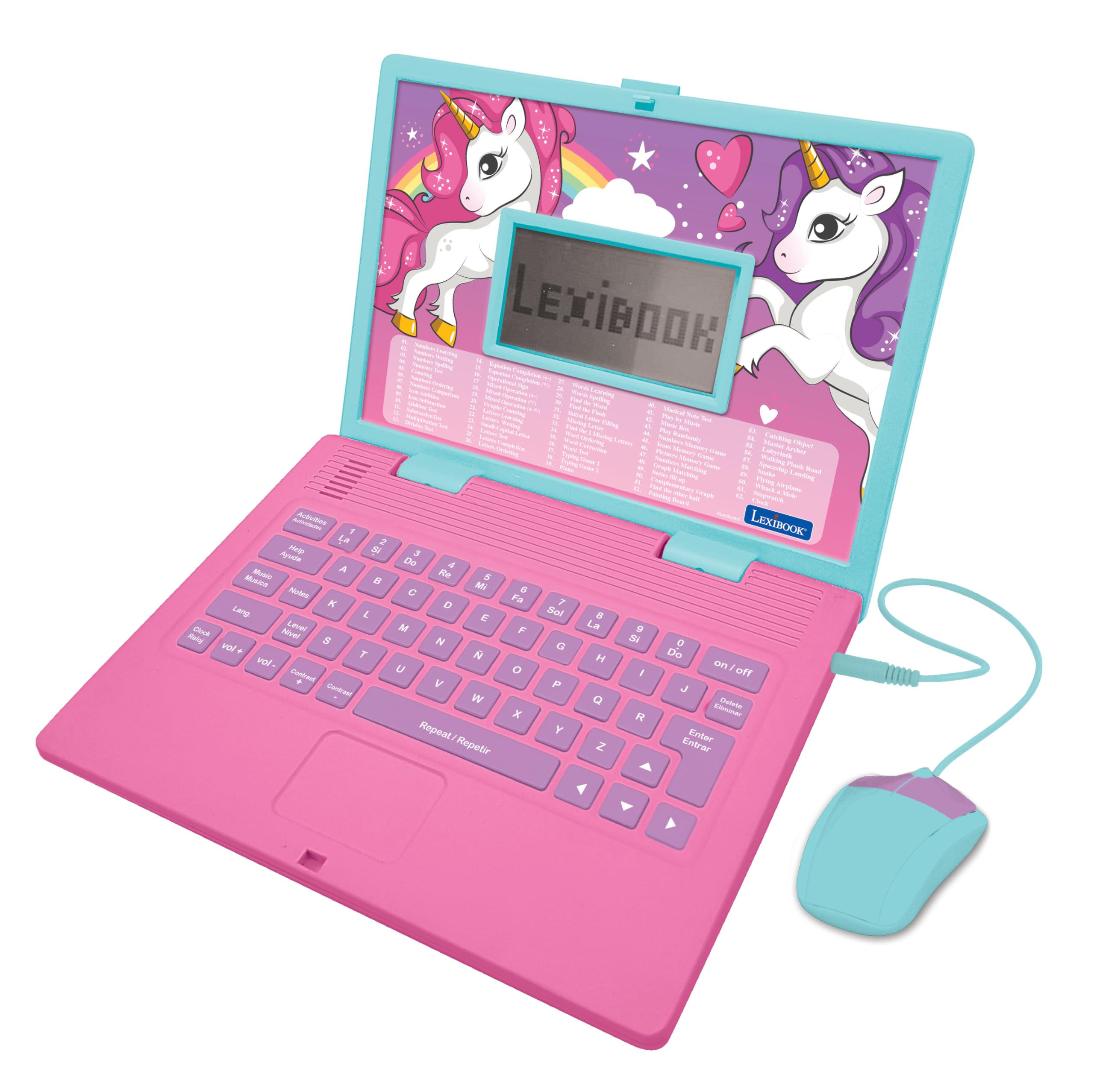 Lexibook Powerman JC598UNI computer educativo Unicorno rosa bilingue