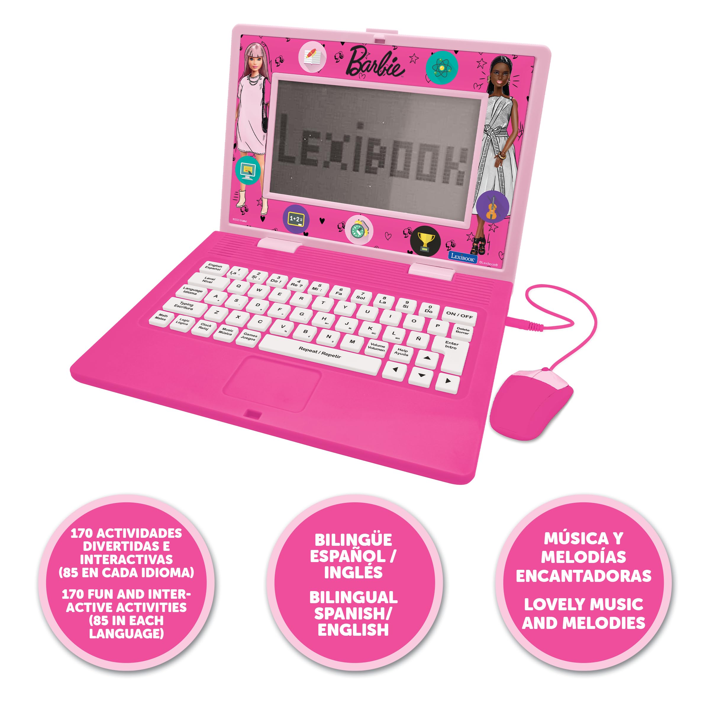 Lexibook Barbie JC599BBi2 laptop giocattolo rosa bilingue