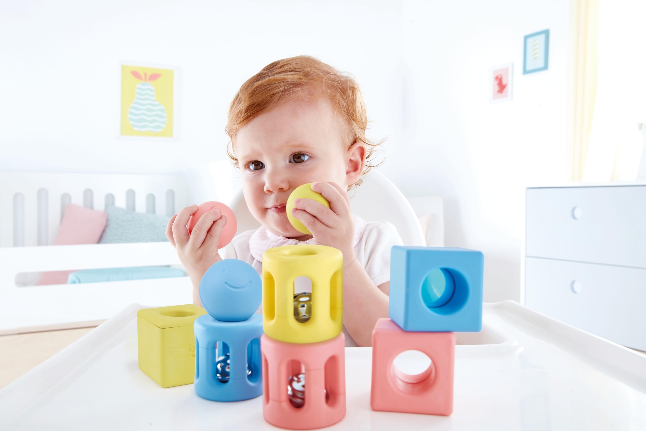 Hape E0456 sonagli geometrici bebè trio riso