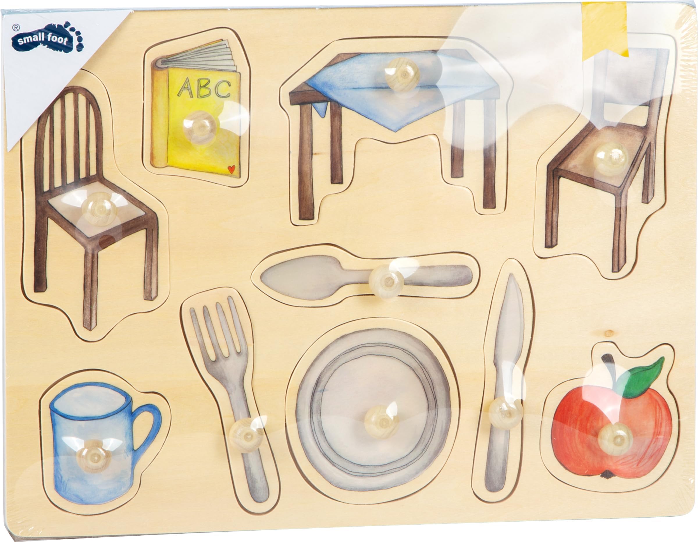 smallfoot 11502 puzzle legno oggetti quotidiani 9 pezzi
