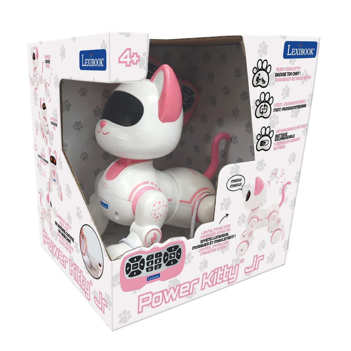 Lexibook Power Kitty Jr KIT01LXB gatto robot rosa/bianco coding
