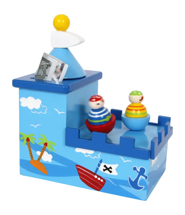 smallfoot Olli & Bolli carillon salvadanaio pirati legno con serratura
