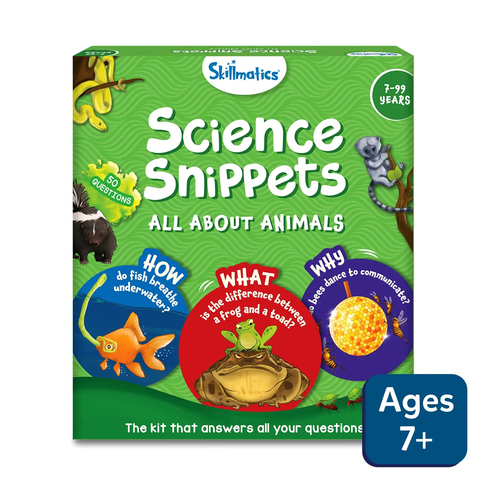 Skillmatics Science Snippets All About Animals Carte 70+ Pezzi