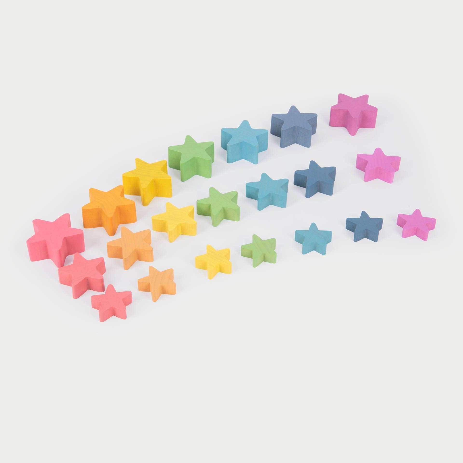 Tickit Rainbow Wooden Stars stelle legno 21 pezzi colorate
