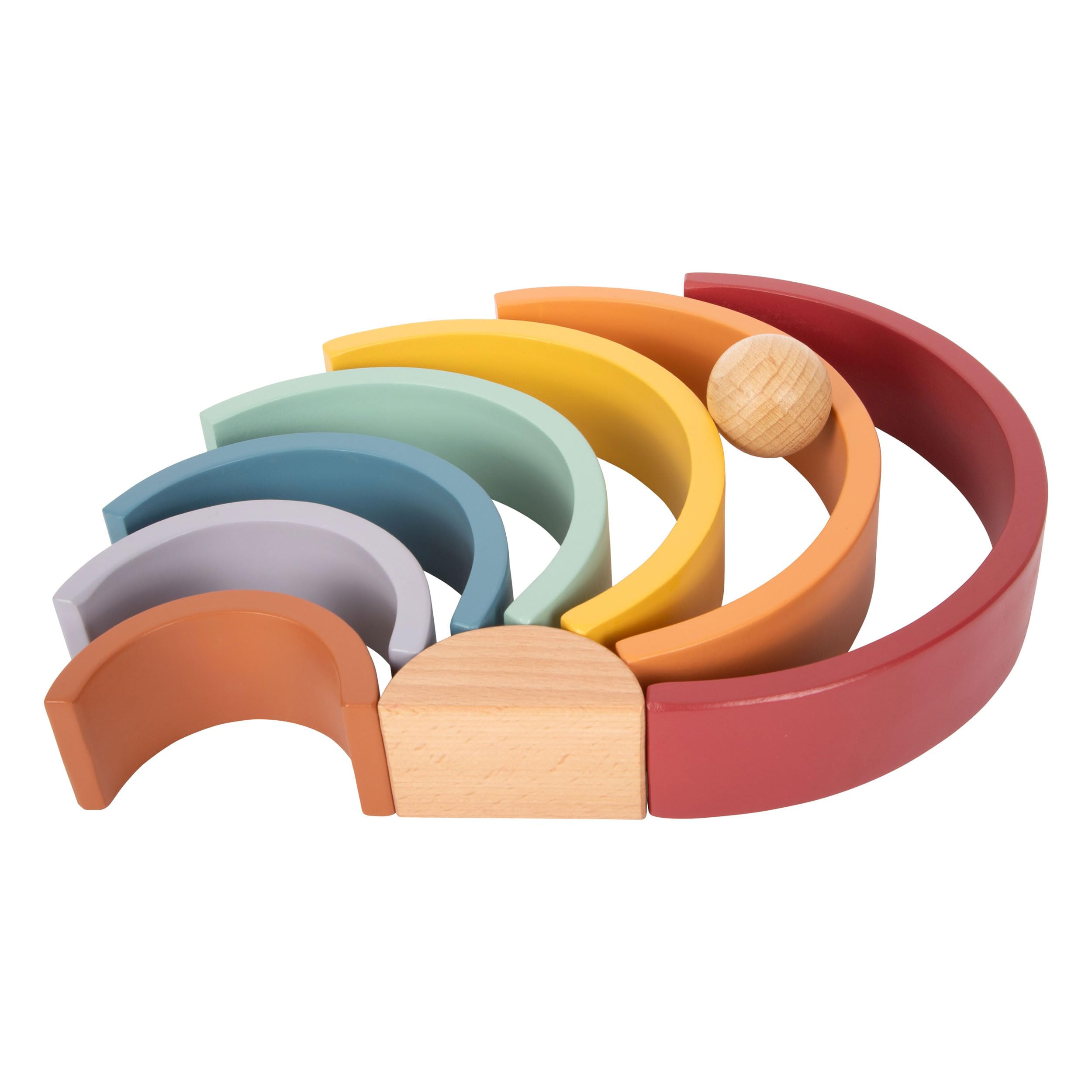 smallfoot 12318 arcobaleno impilabile in legno safari 8 pezzi
