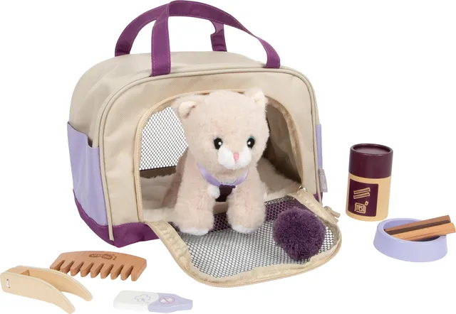 smallfoot Gatto Lilla set cura peluche borsa