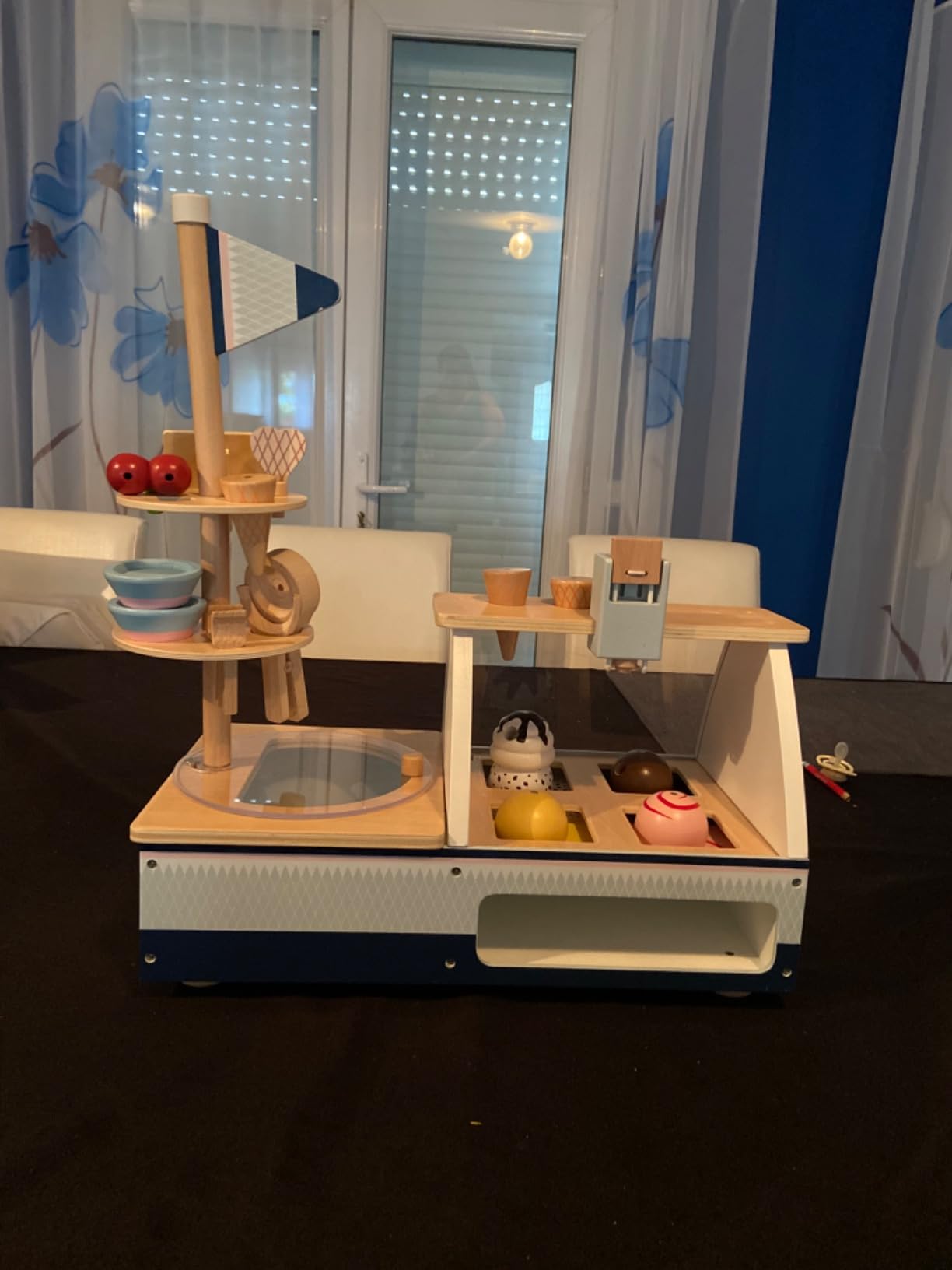 smallfoot Fresh bancone gelato legno blu rosa con accessori