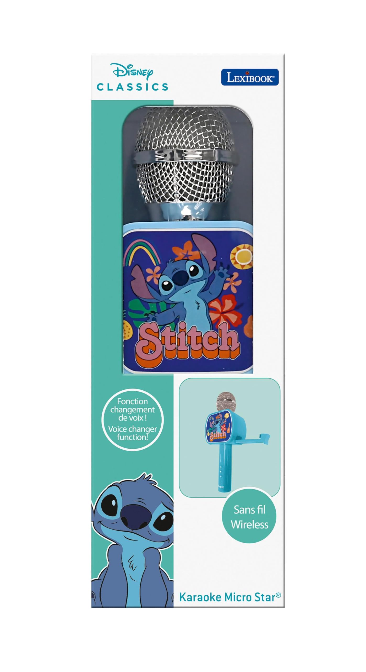 Lexibook Disney Stitch MIC240DLXB microfono bluetooth blu