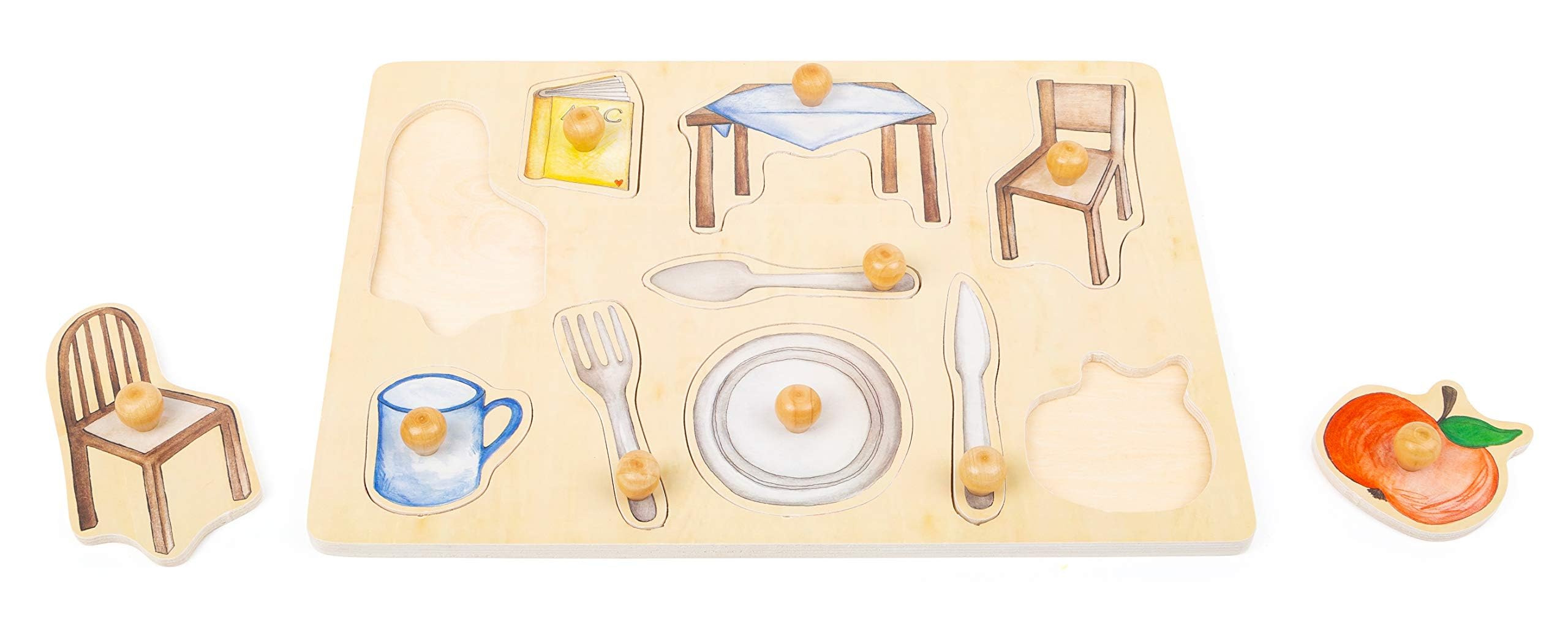 smallfoot 11502 puzzle legno oggetti quotidiani 9 pezzi