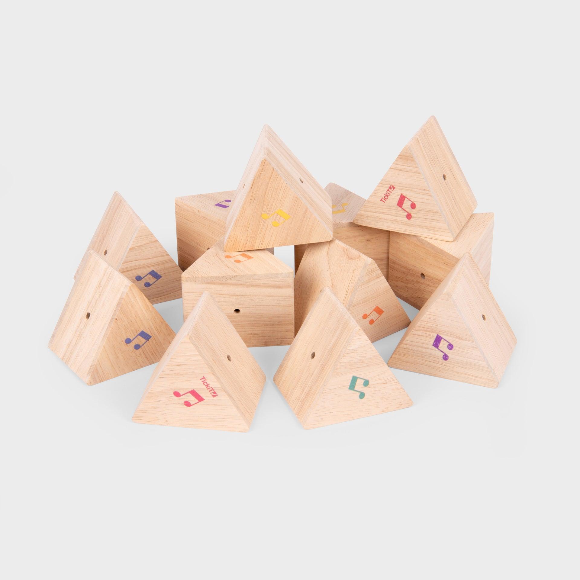 Tickit Wooden Sound Prisms prismi sonori legno 12 pezzi 18 mesi