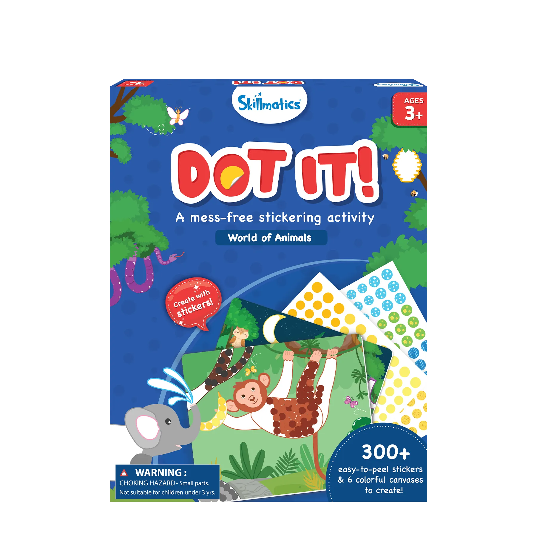 Skillmatics Dot It World of Animals sticker art animali