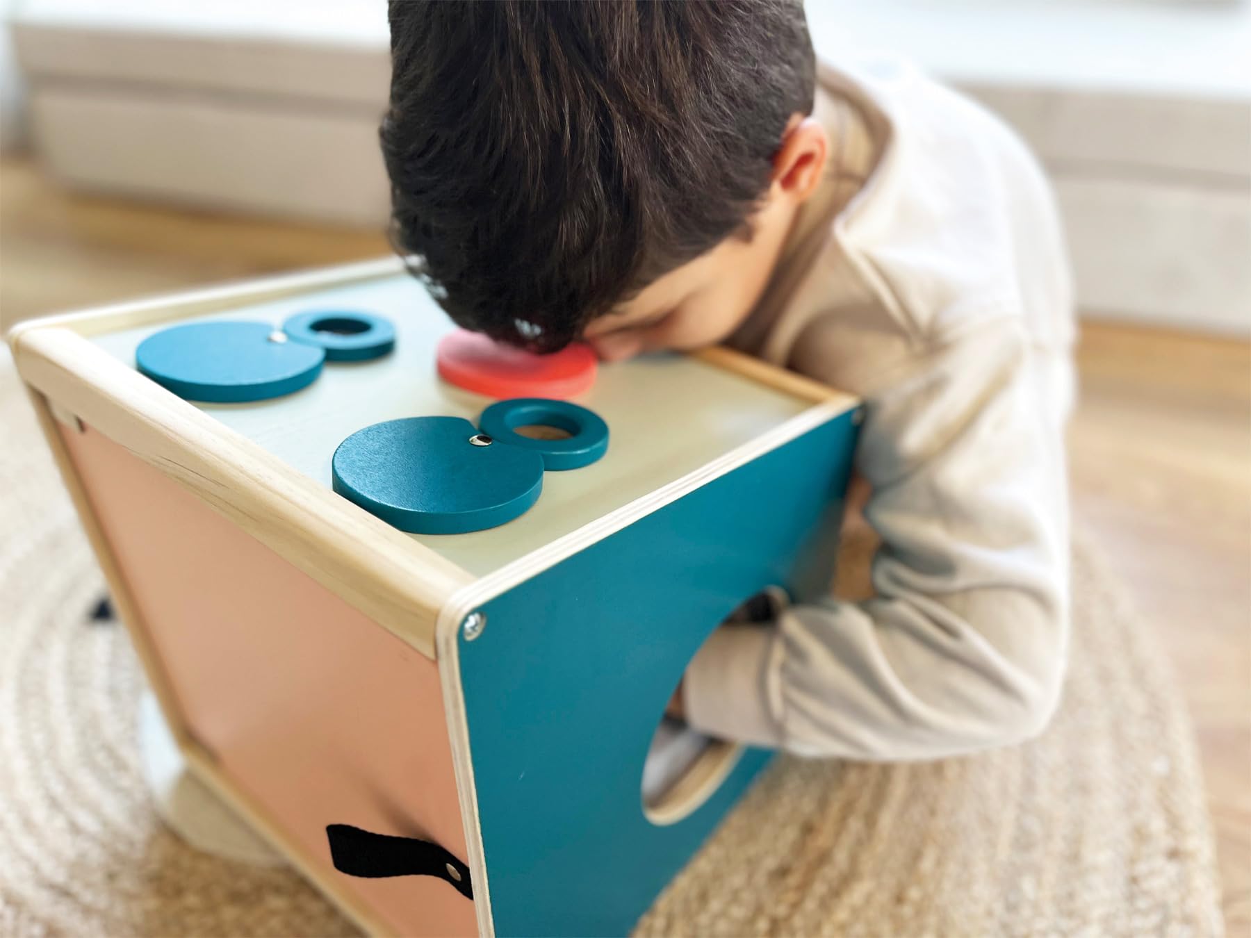 smallfoot Sensory scatola sensoriale legno tattile 3 lenti