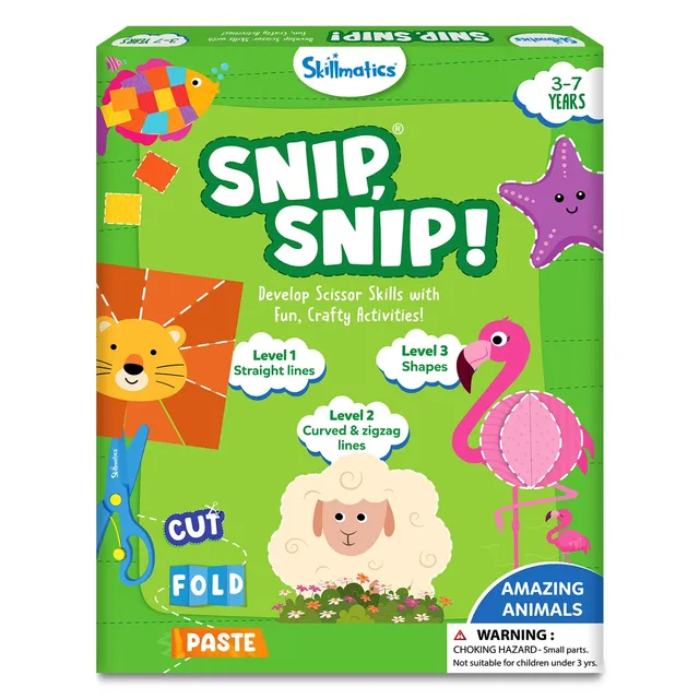 Skillmatics Snip Snip Amazing Animals kit ritaglio 25 attività