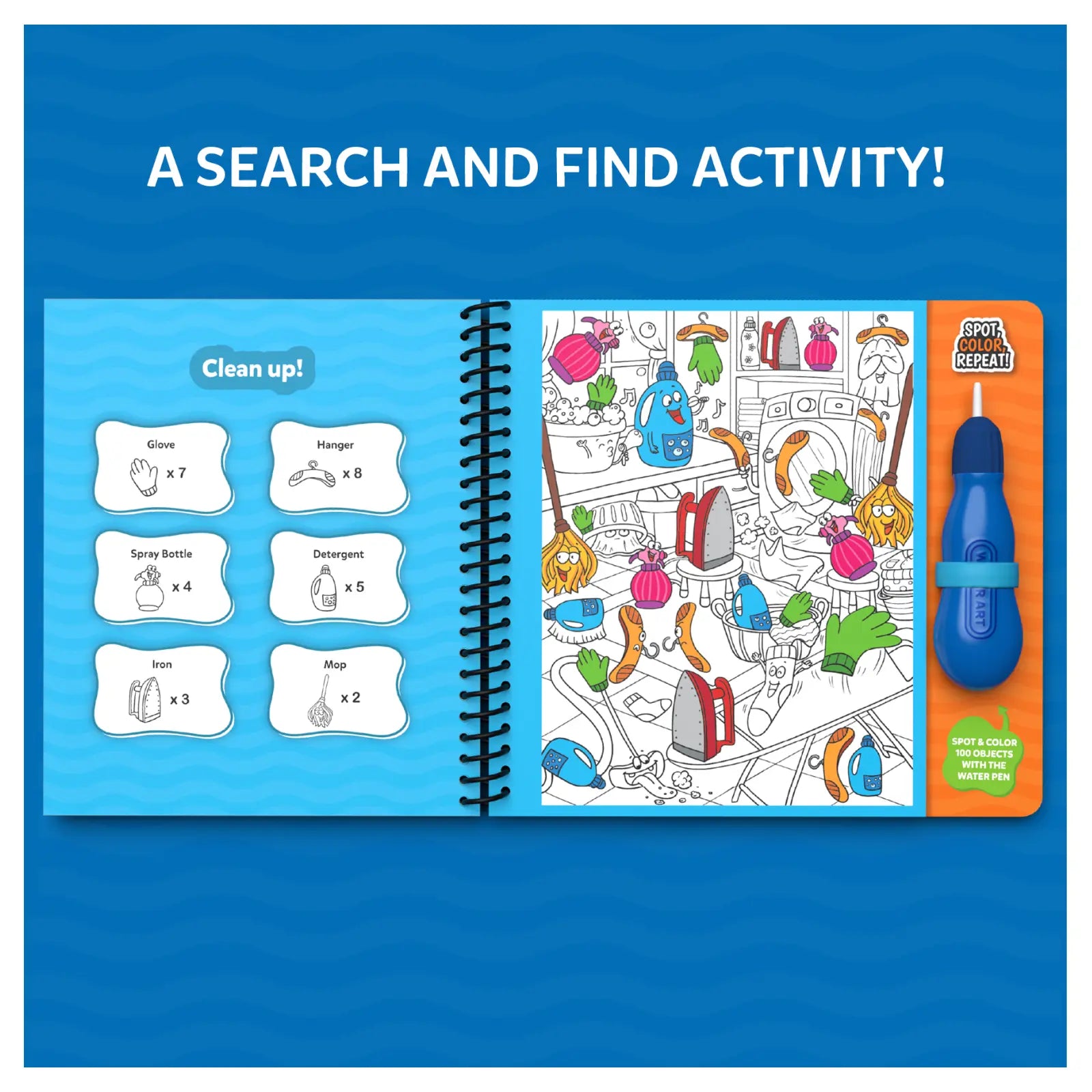 Skillmatics Seek & Splash Around the House libro acqua 4-8 anni