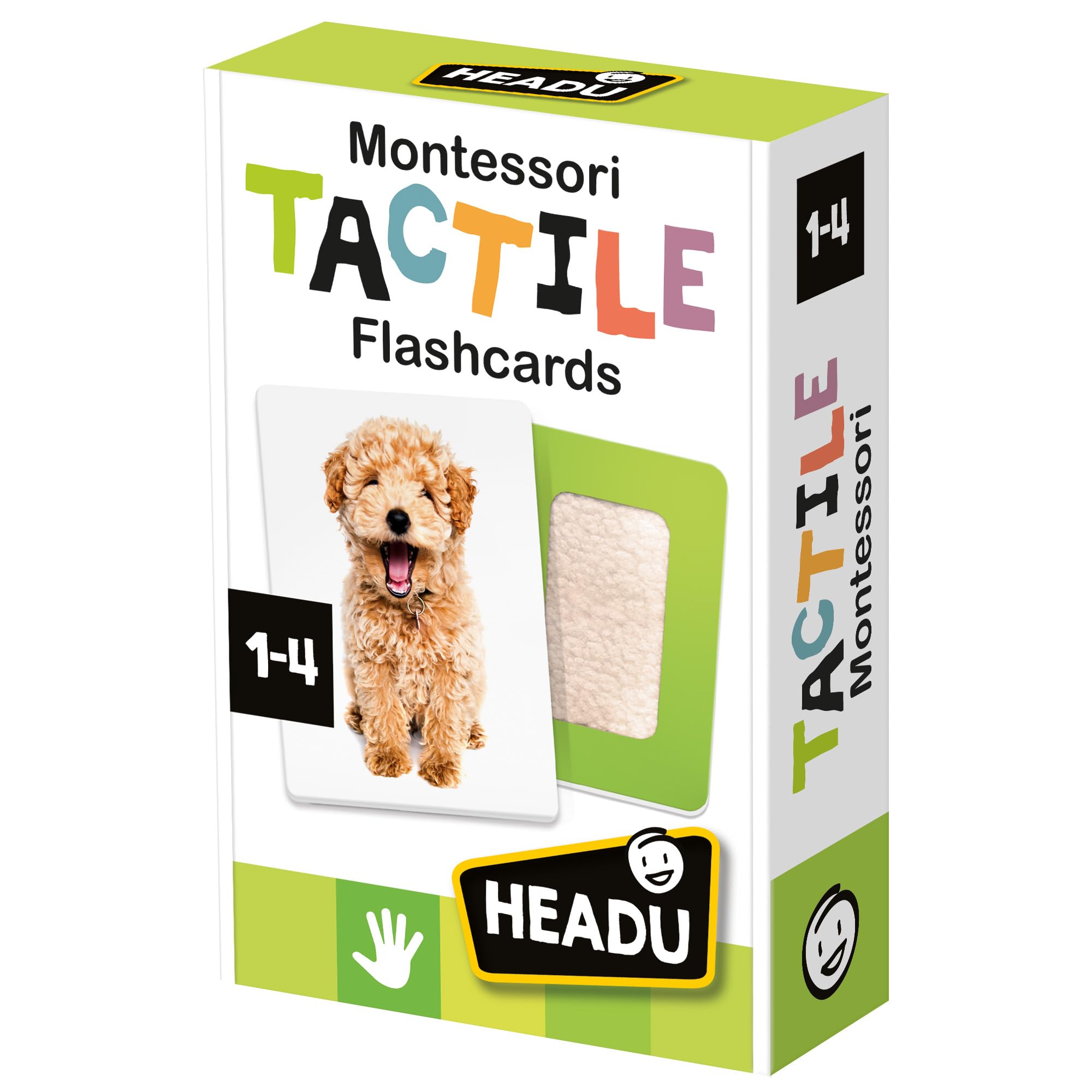 Headu Flashcards Tactile Montessori Carte 1-4 Anni Confezione da 1