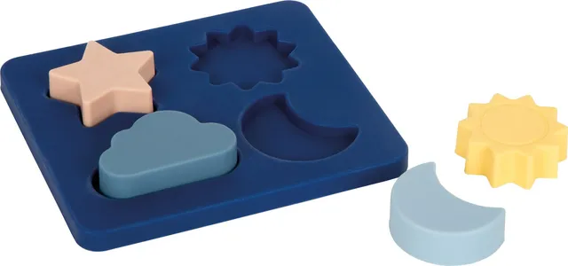 smallfoot puzzle in silicone morbido 4 pezzi sole e luna