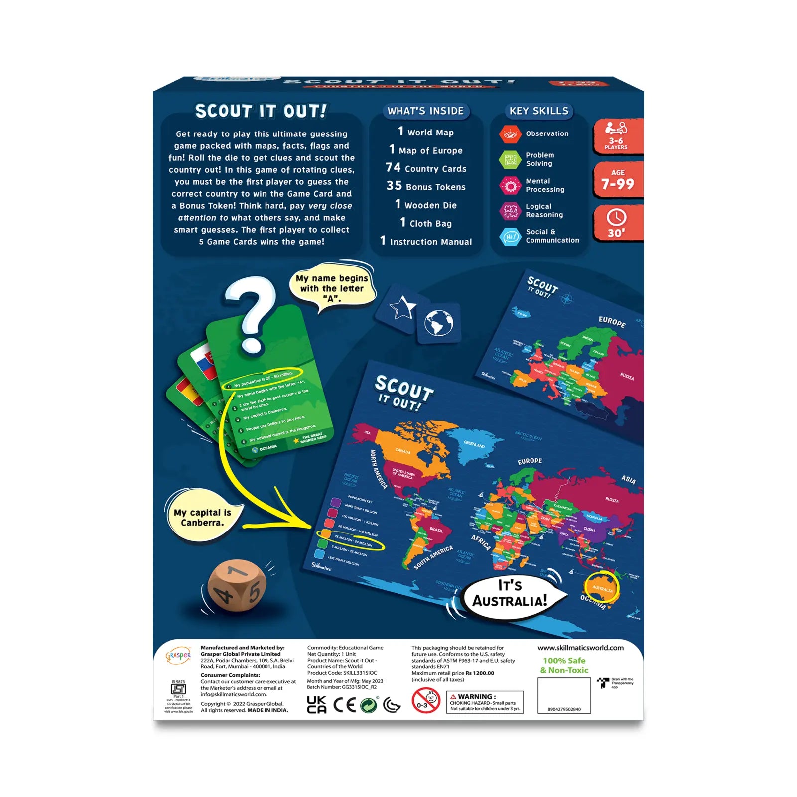 Skillmatics Scout It Out Countries gioco geografia 7+ anni