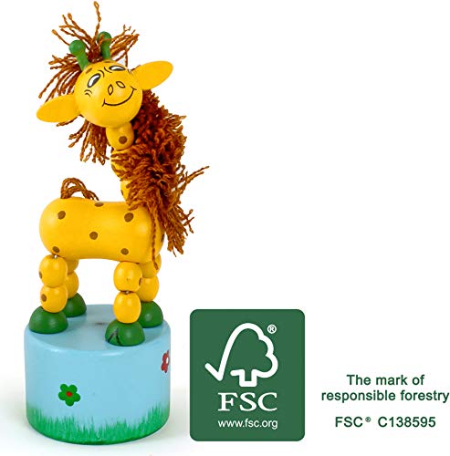 smallfoot Giraffa a Pressione Gioco Legno FSC Multicolore