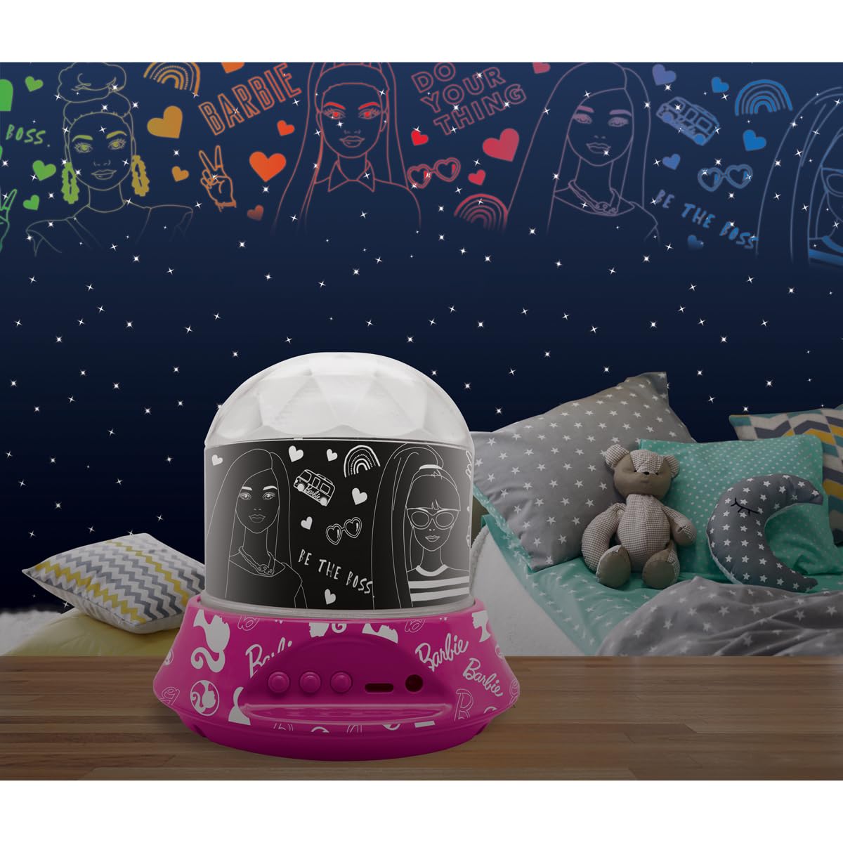 Lexibook Barbie NLJ035BB lampada proiezione rosa ricaricabile