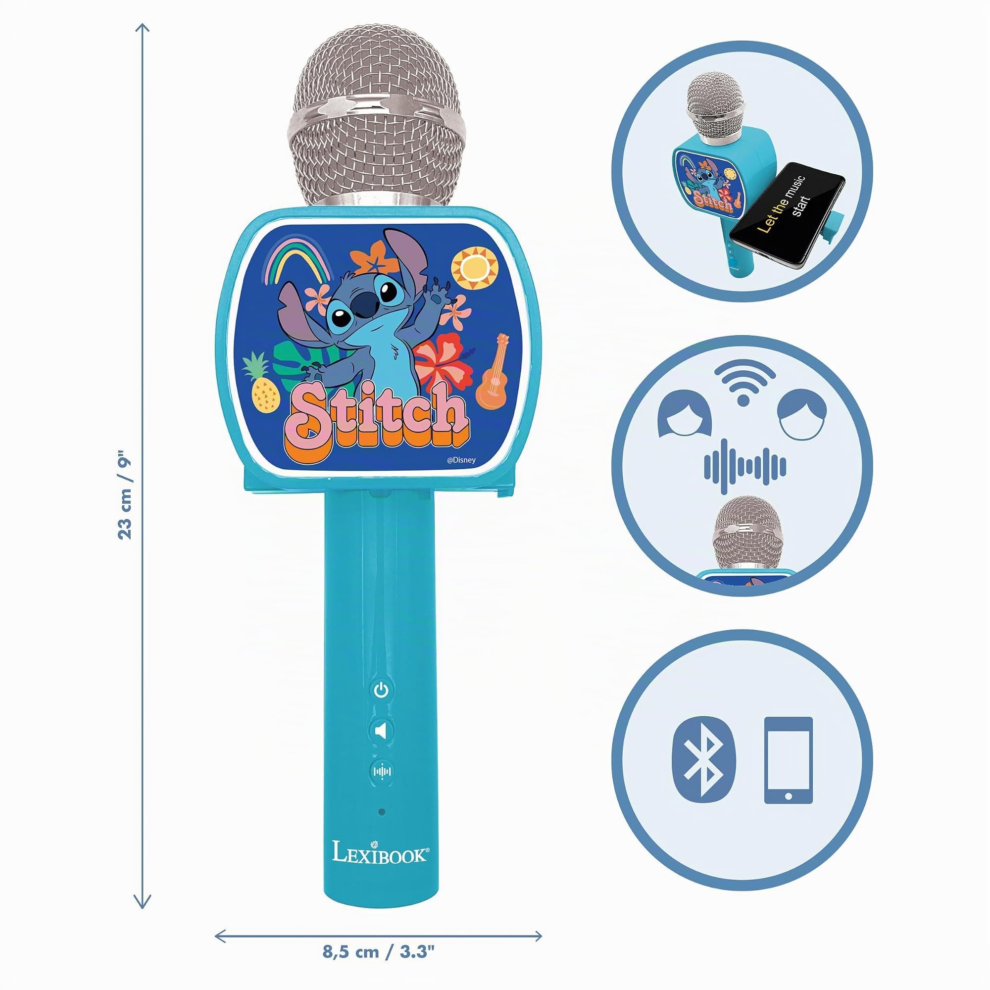 Lexibook Disney Stitch MIC240DLXB microfono bluetooth blu