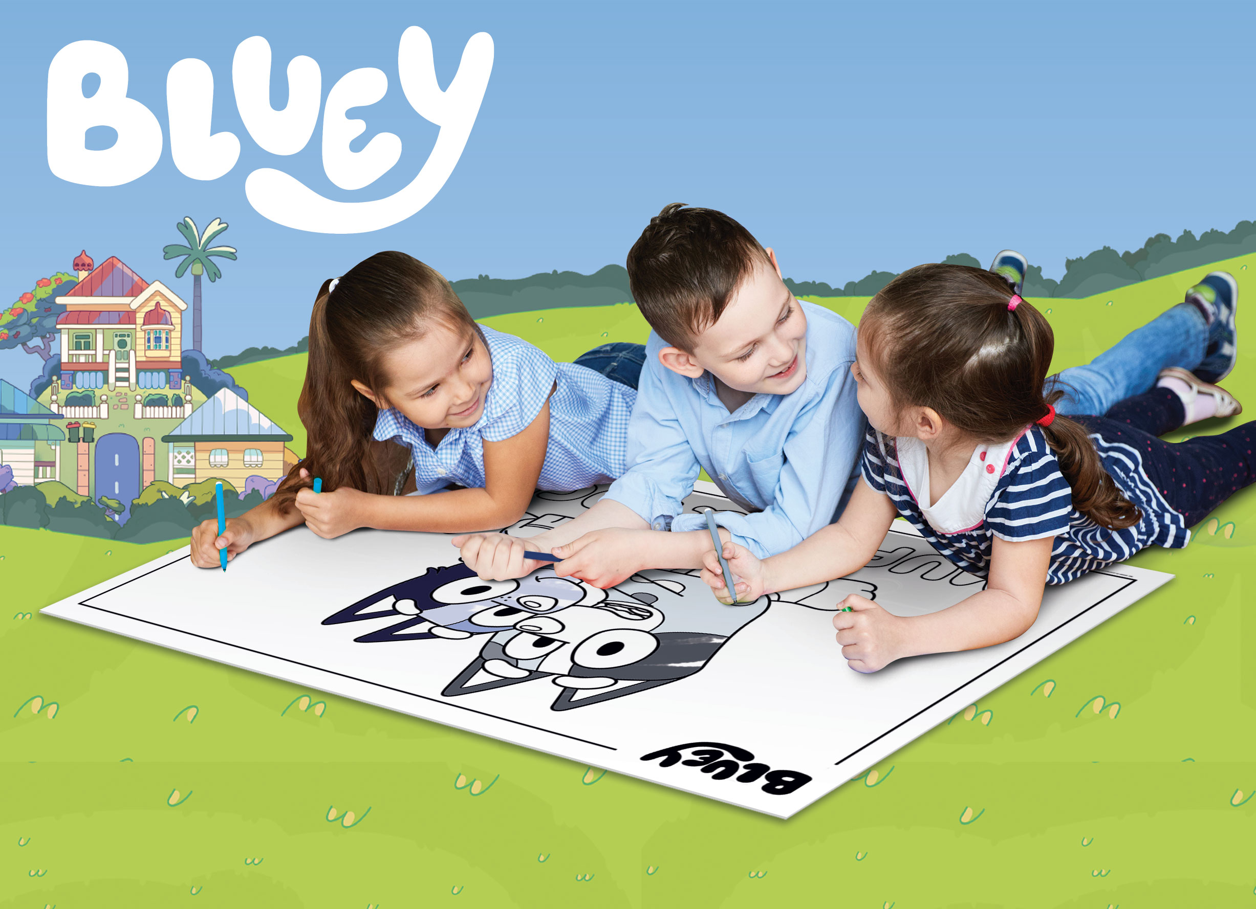 Lisciani Bluey Df Maxifloor 24 puzzle bambini da colorare