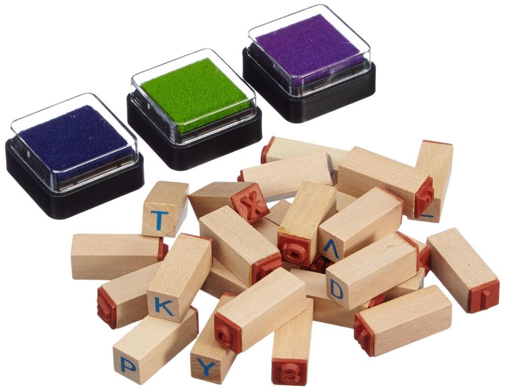 smallfoot 8140 set timbri lettere alfabeto in legno