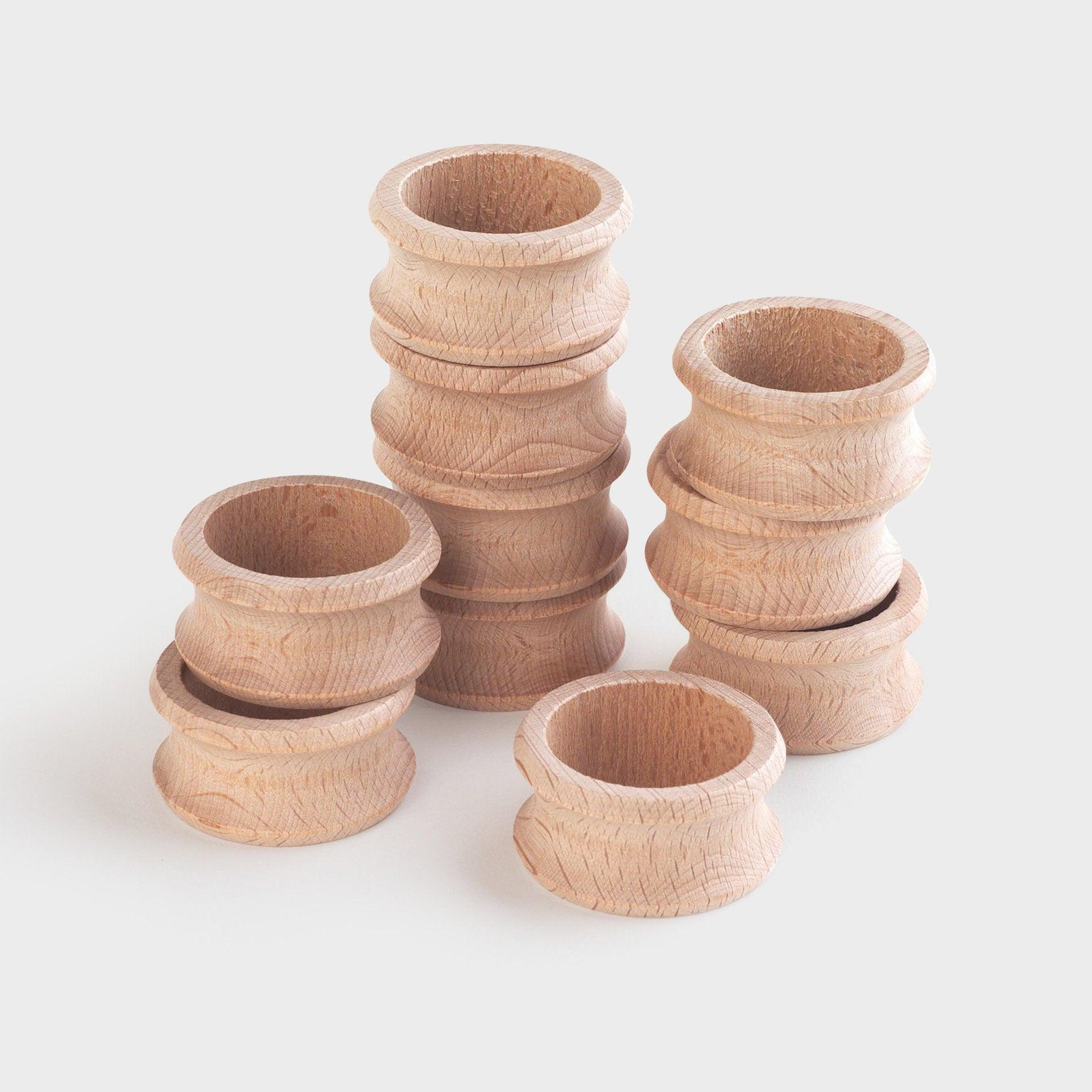 Tickit Natural Wooden Napkin Rings anelli legno 10 pezzi