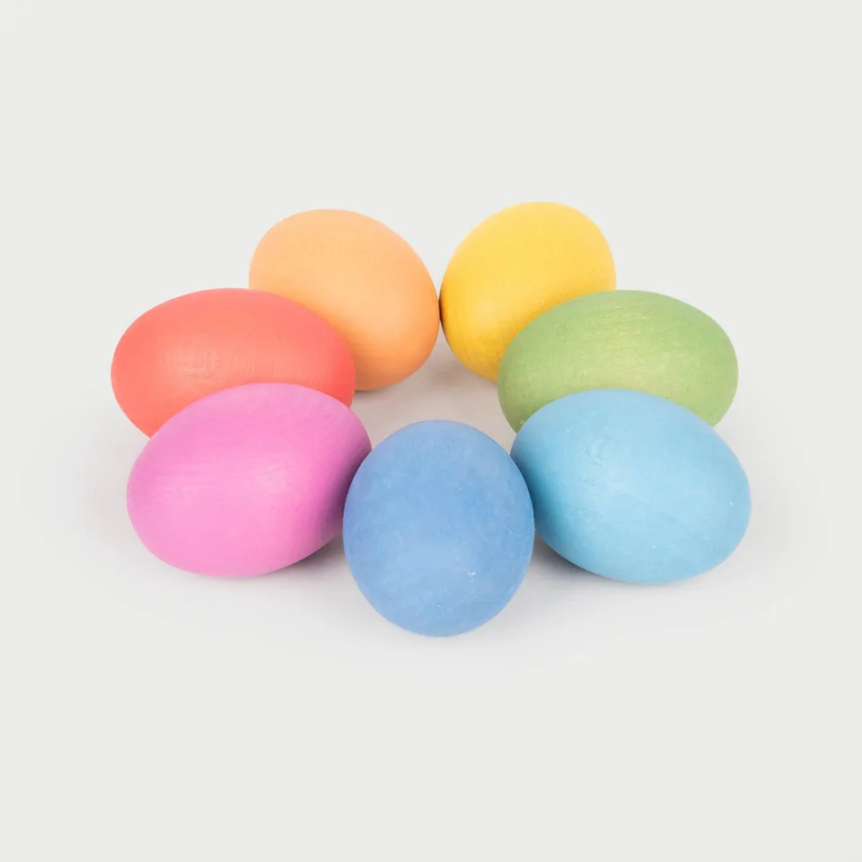 Tickit Rainbow Wooden Eggs uova legno 7 pz colori da 10 mesi