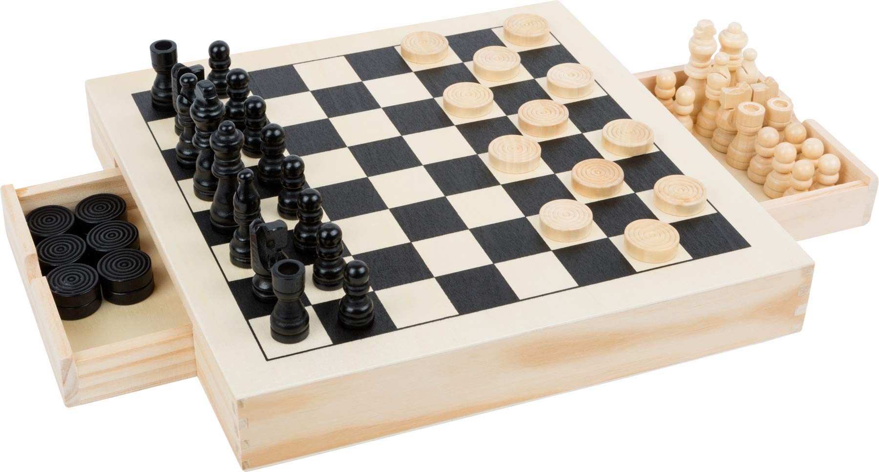 smallfoot set giochi scacchi dama e mulino in legno