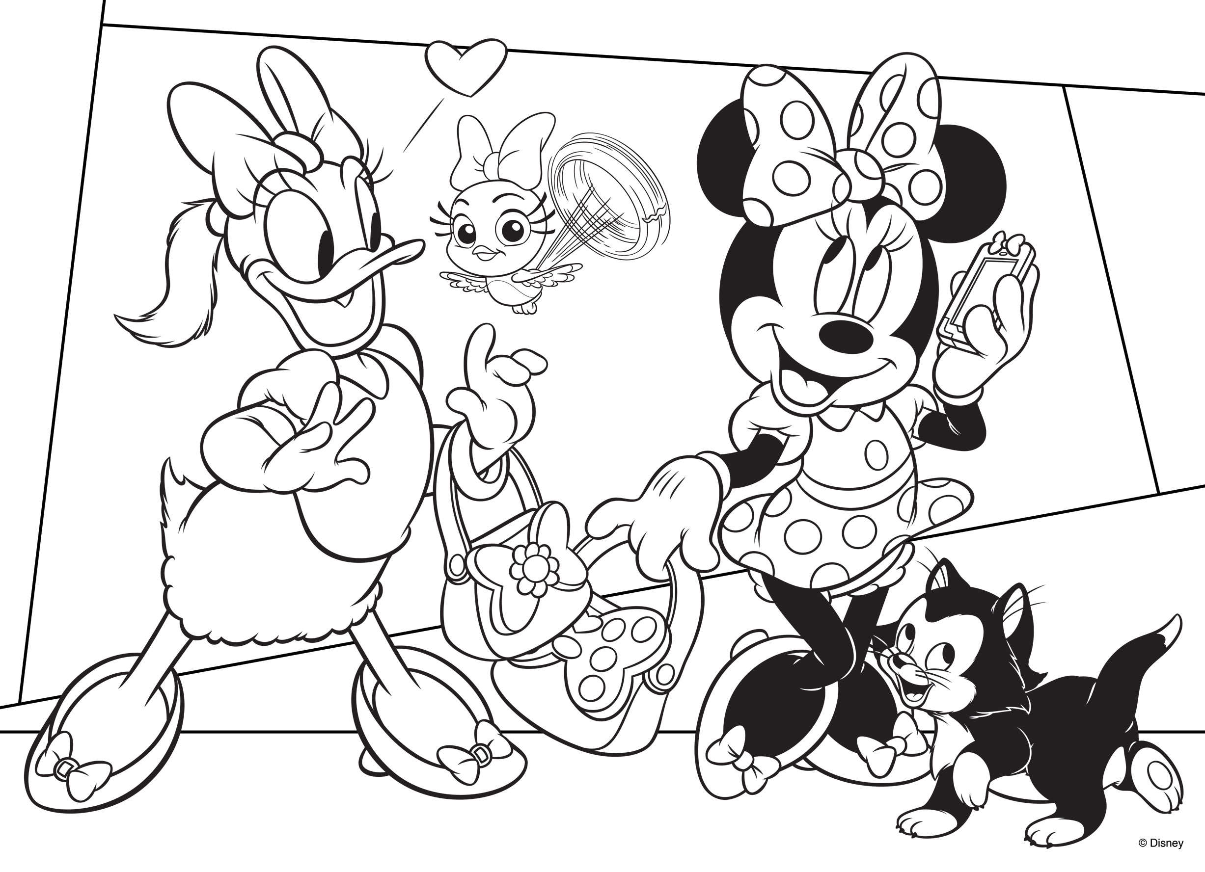 Disney Minnie Maxi Floor 35 puzzle double-face da colorare