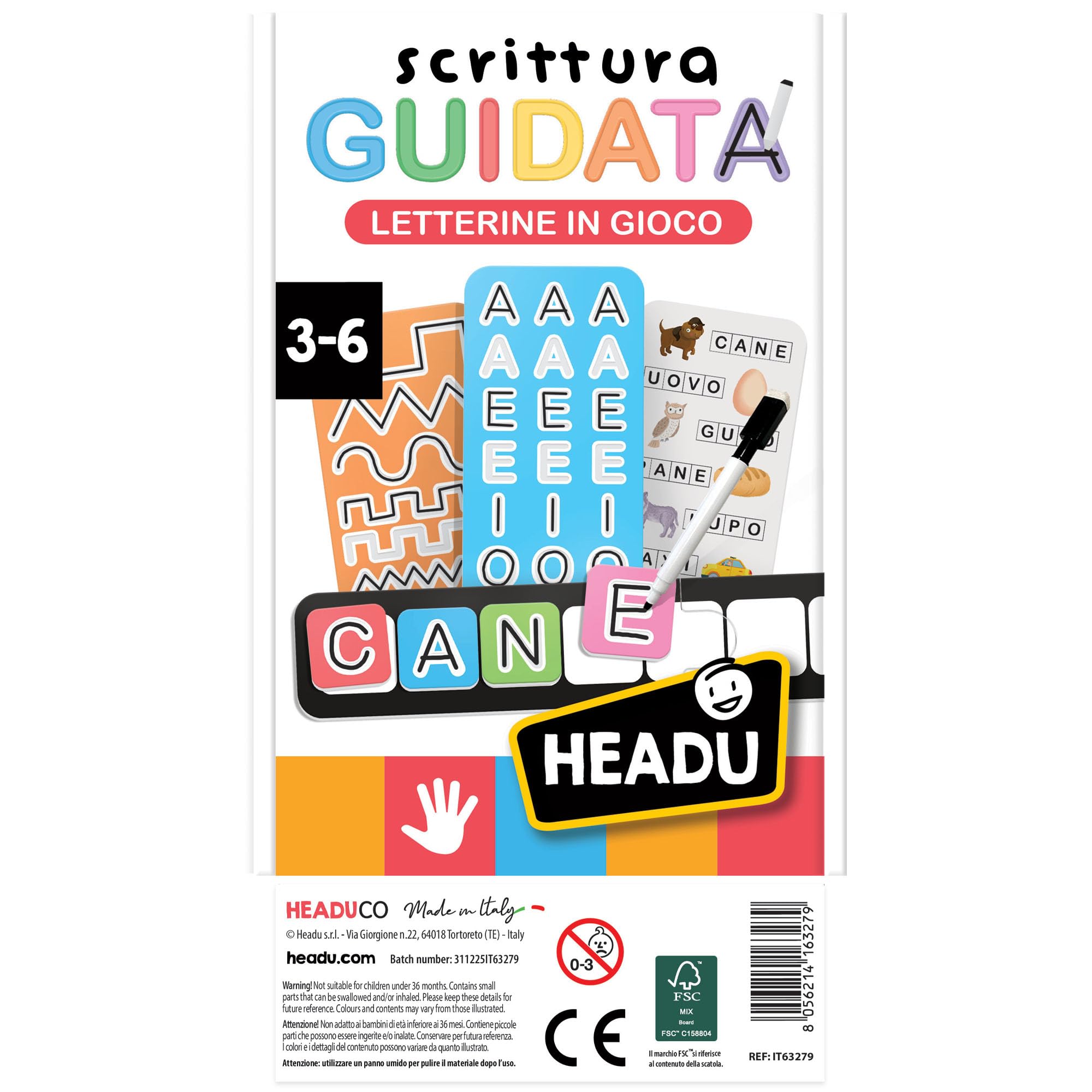 Headu Letterine in Gioco scrittura guidata alfabeto 3-6 anni