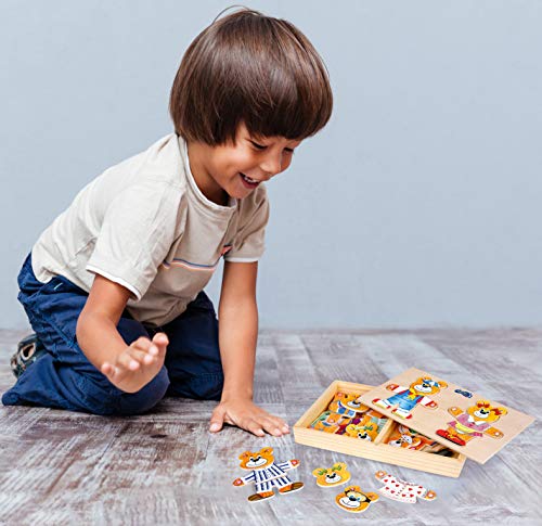 smallfoot 7182 Orsetti da vestire puzzle legno 3 anni creativo