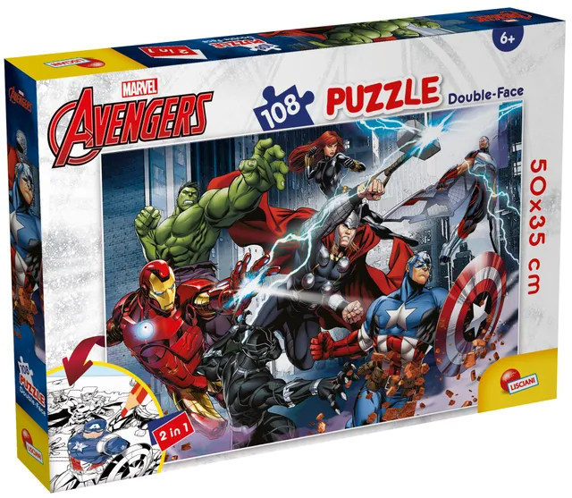 Lisciani Marvel Puzzle DF Plus 108 Avengers da colorare
