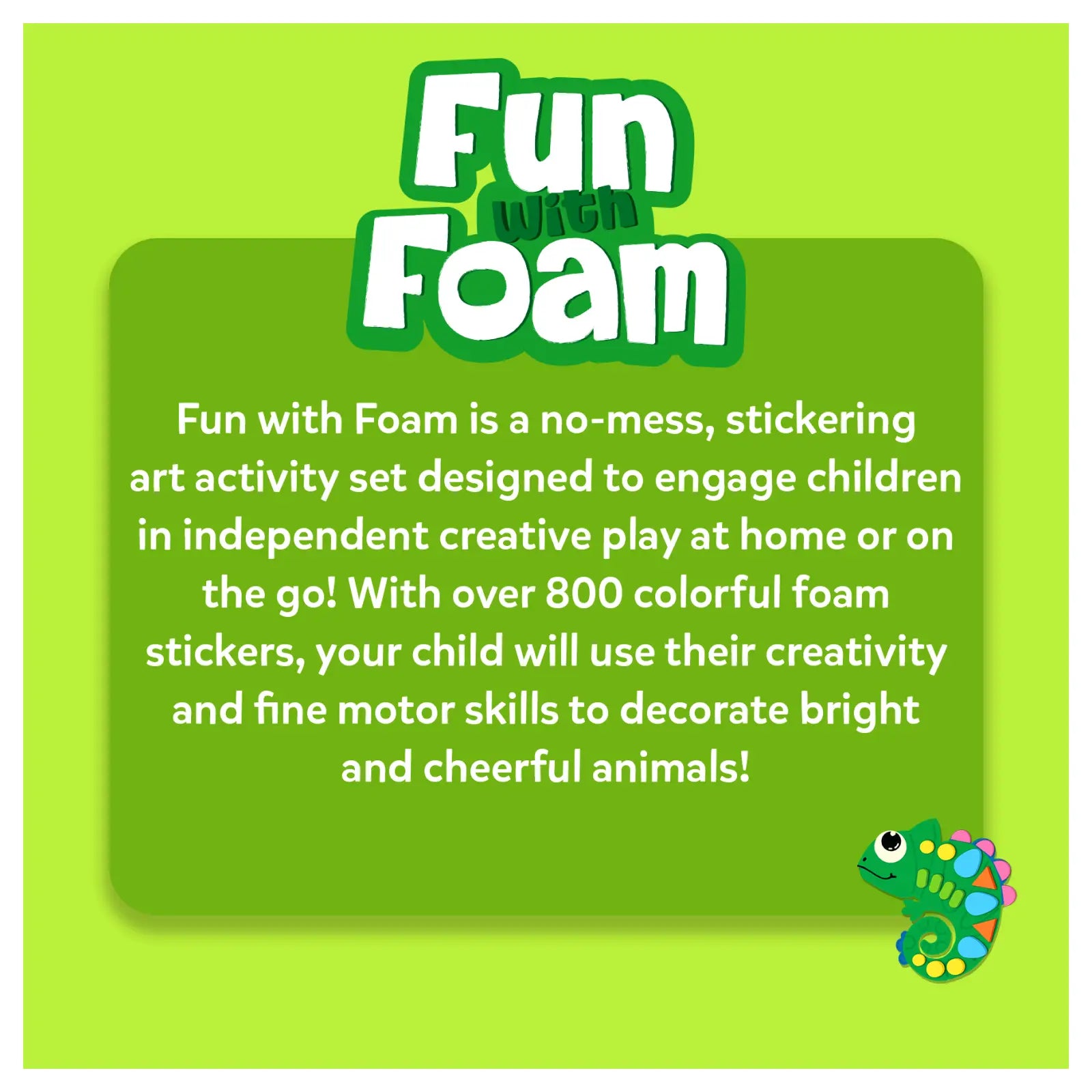 Skillmatics Fun with Foam Amazing Animals sticker art 3-7 anni