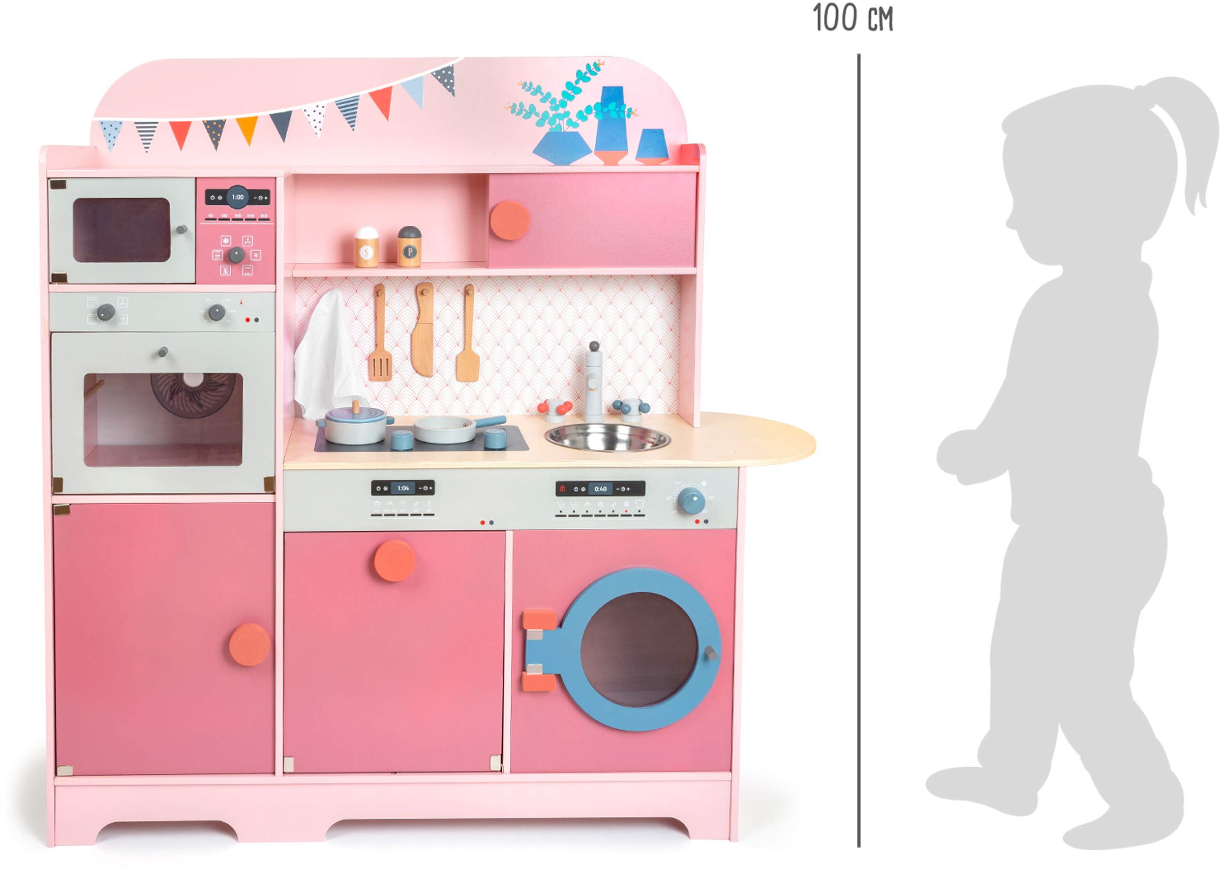 smallfoot 11465 cucina bambini legno rosa retrò