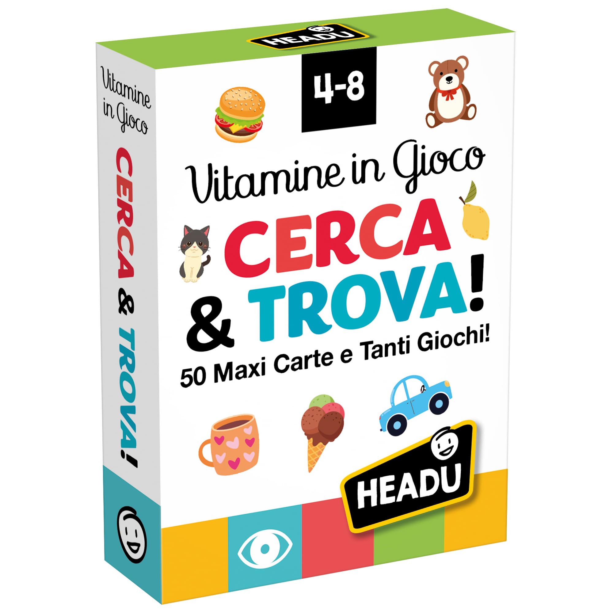 Headu Vitamine in Gioco Numeri Forme e Colori carte educative 54 carte 3-6 anni